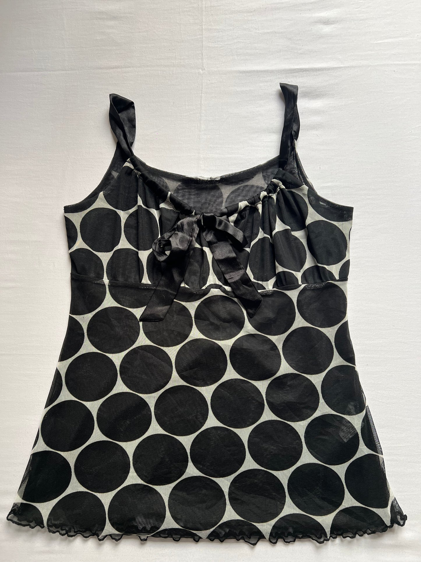 Polka dot mesh top