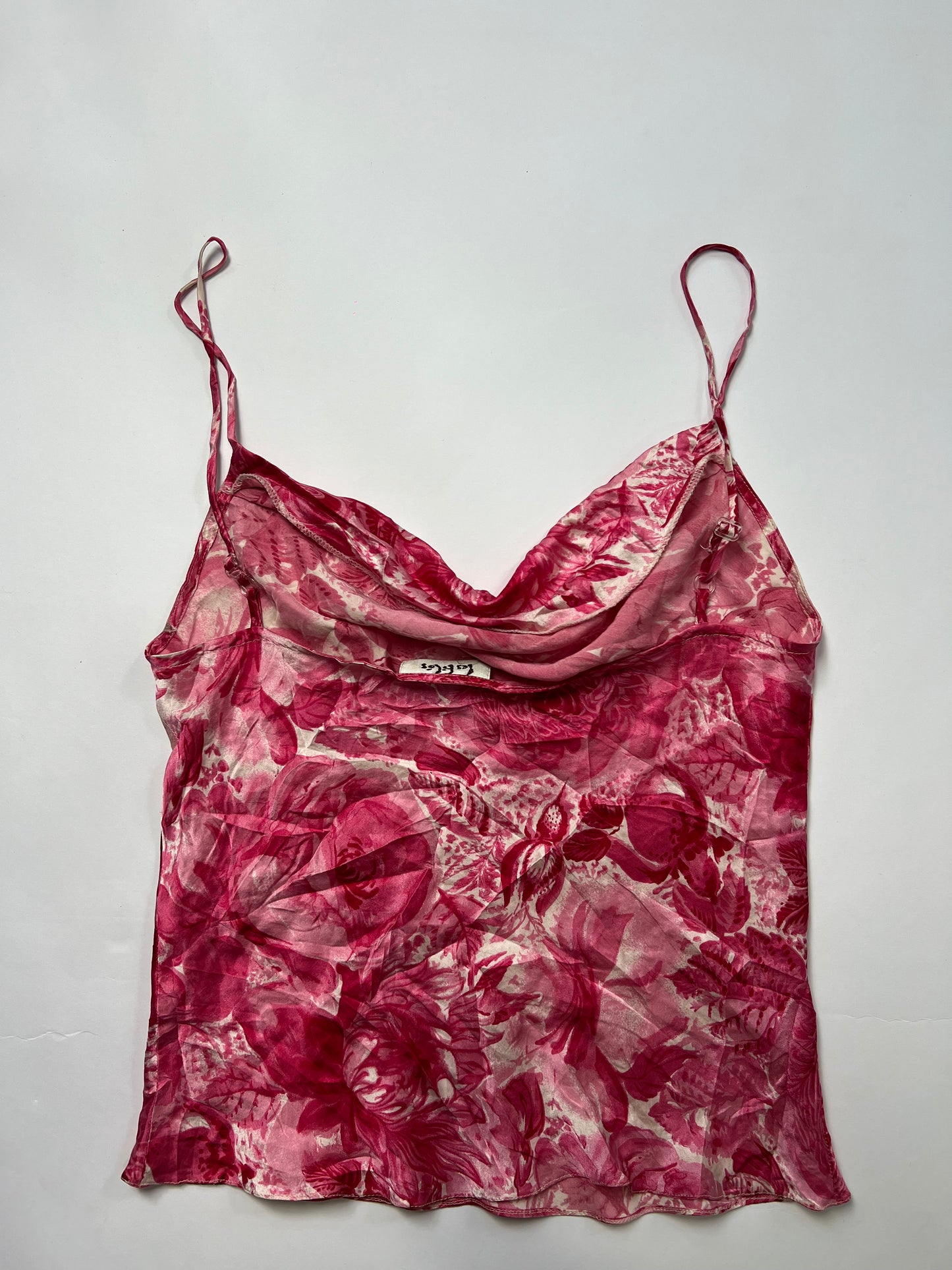 Pink Floral Cowl Neck Cami