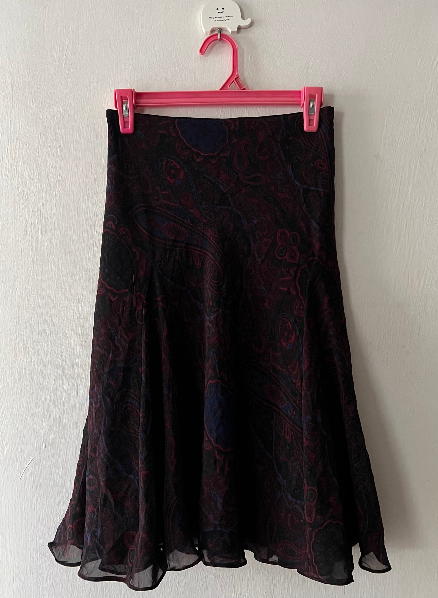 Whimsy paisley print midi skirt