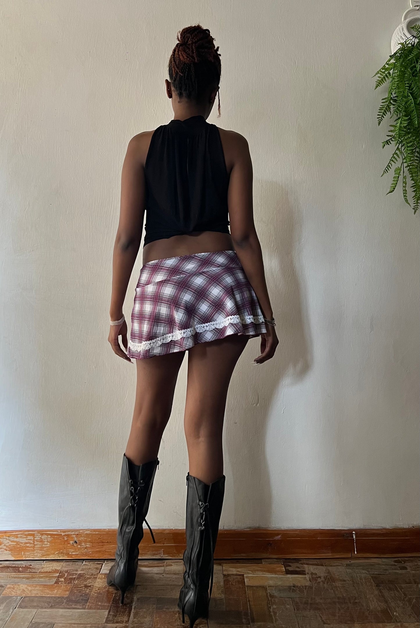 Plaid mini skirt