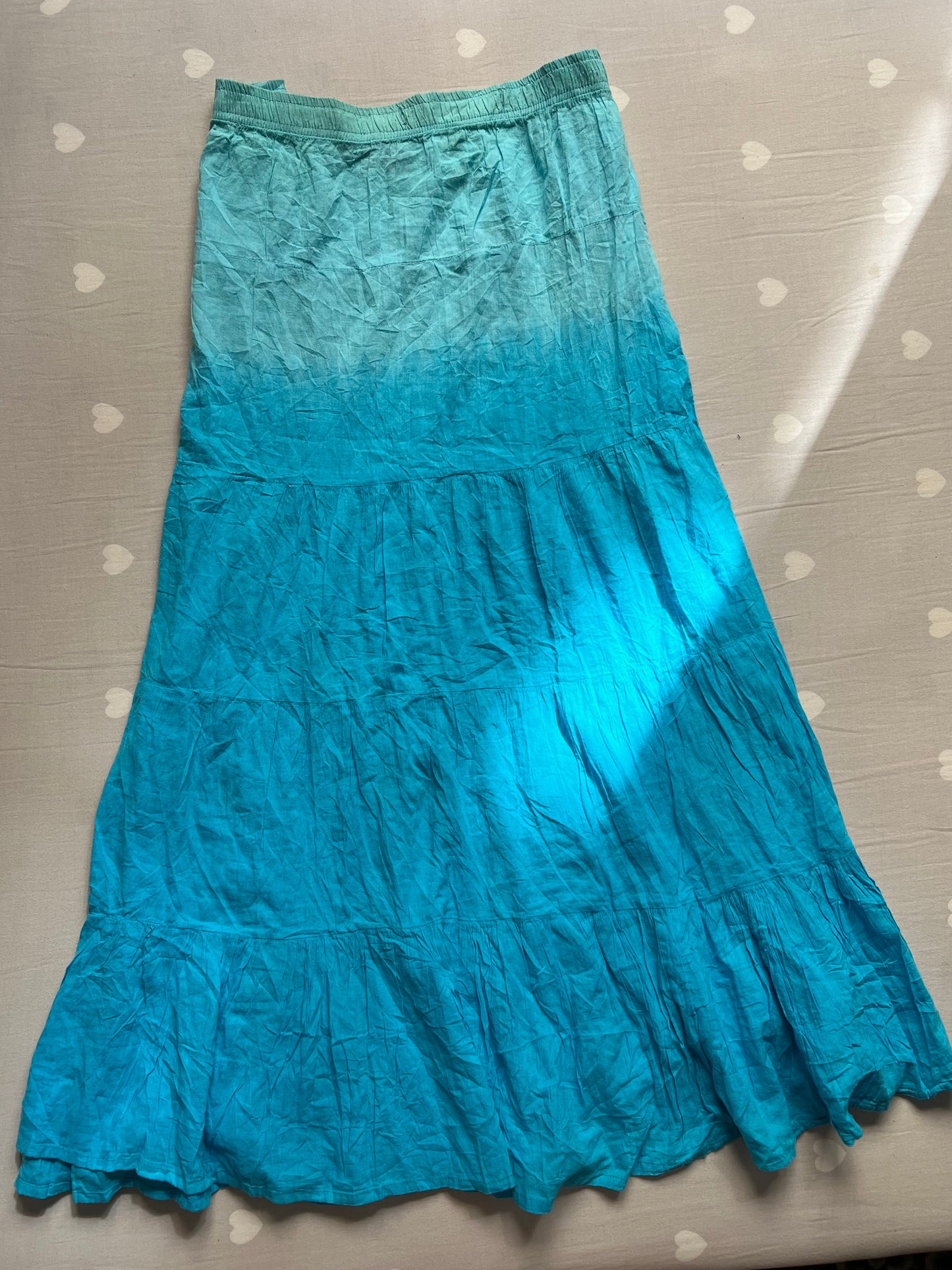Blue gradient toned maxi skirt