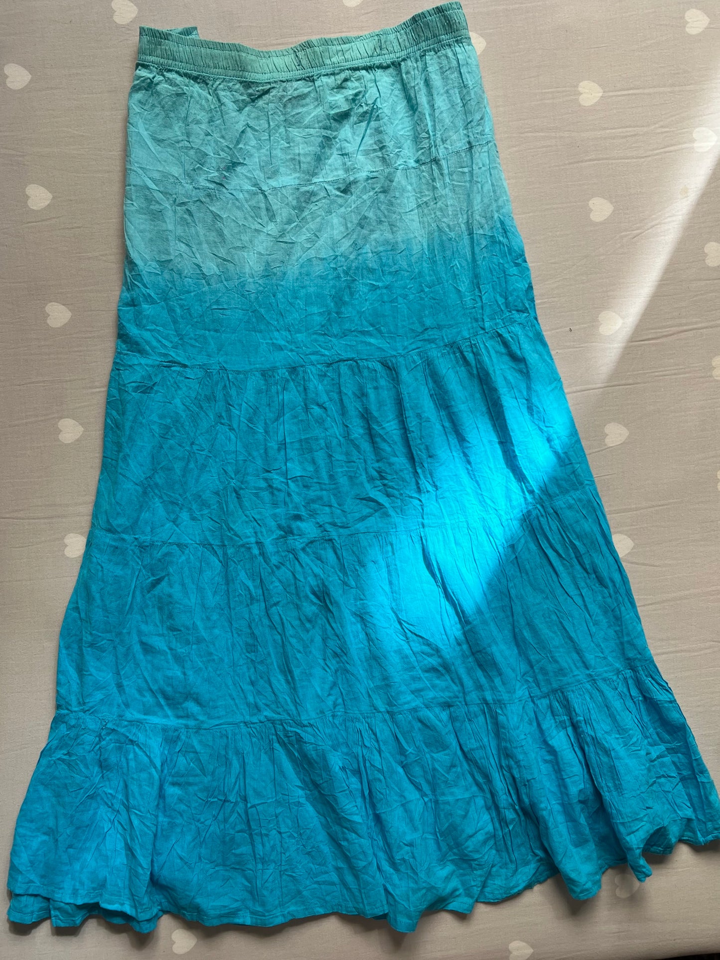 Blue gradient toned maxi skirt