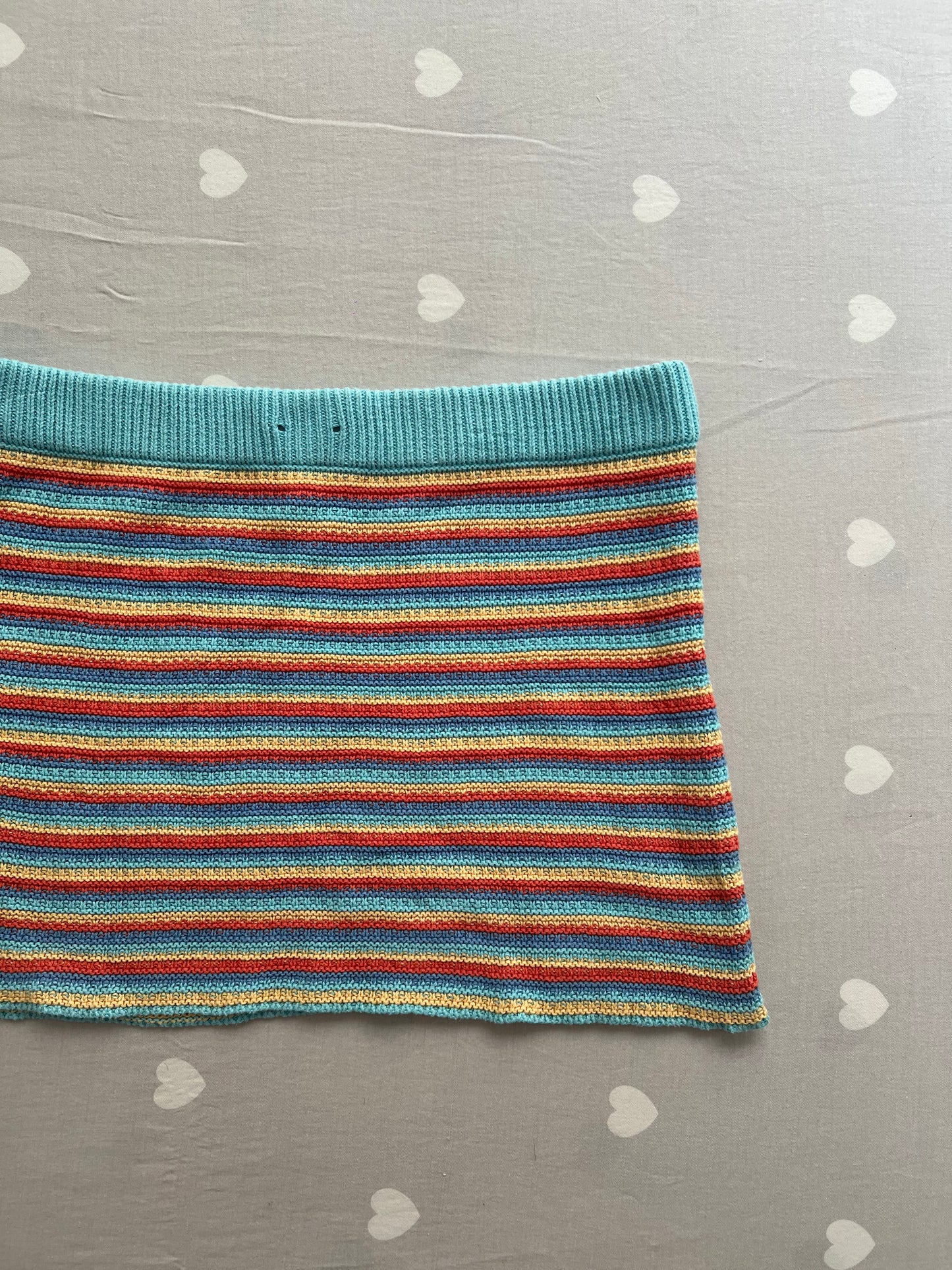 Striped multicolored mini skirt