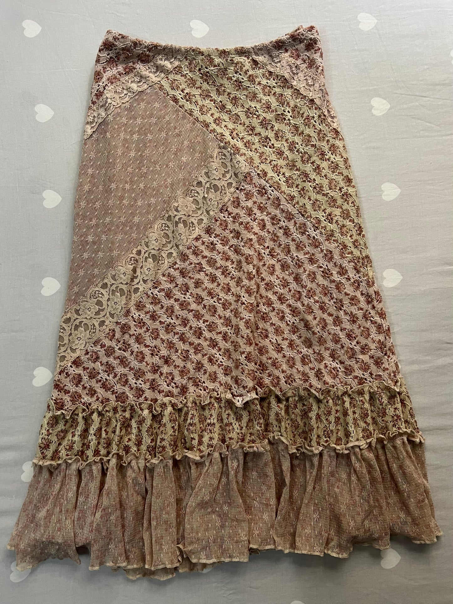 Patch work lace coquette midi