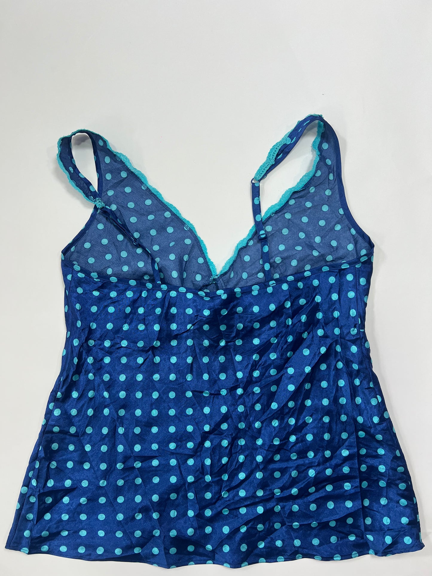 Blue Polka Dot Satin Cami