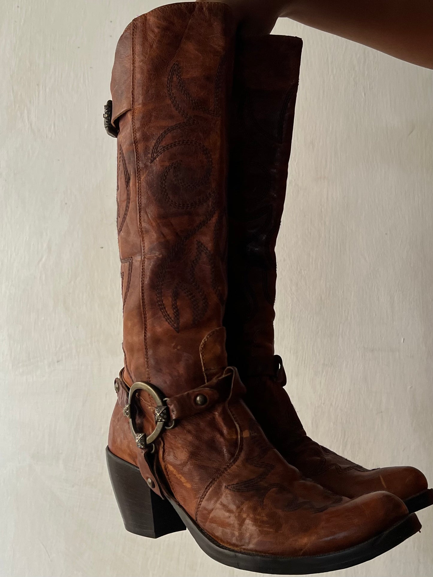 Vintage Italian Leather Cowboy boots