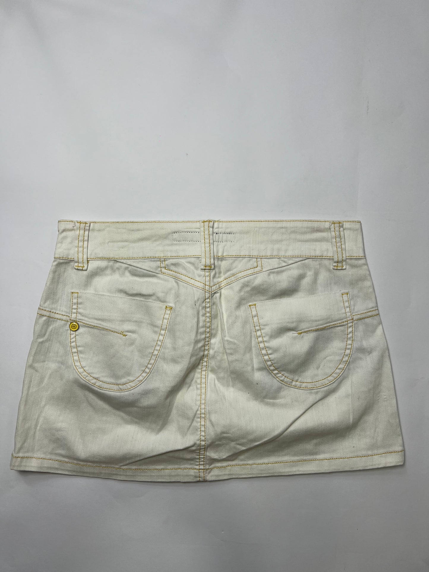 White Denim Mini Skirt