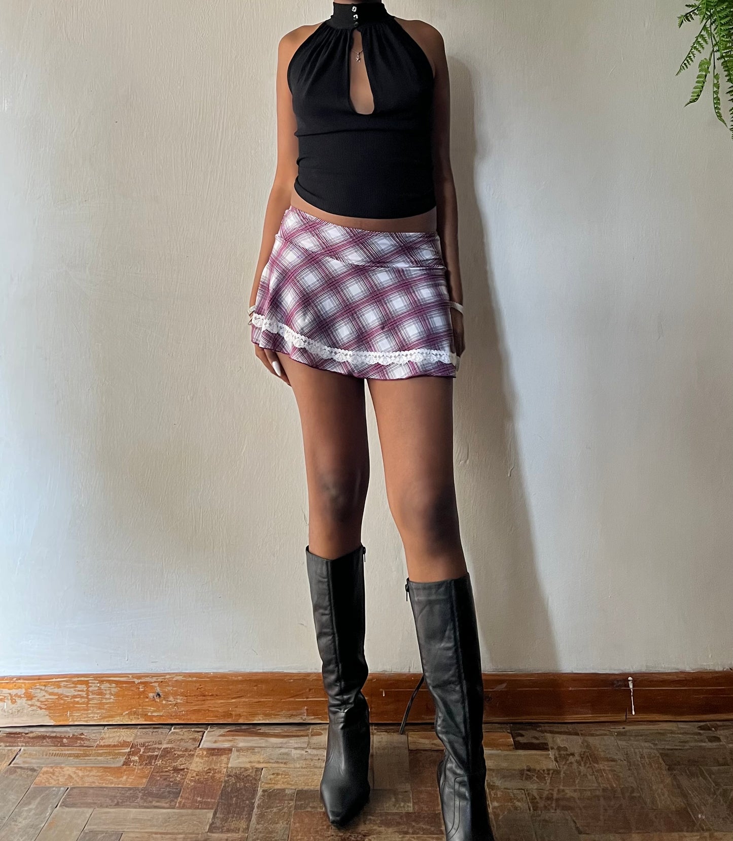 Plaid mini skirt