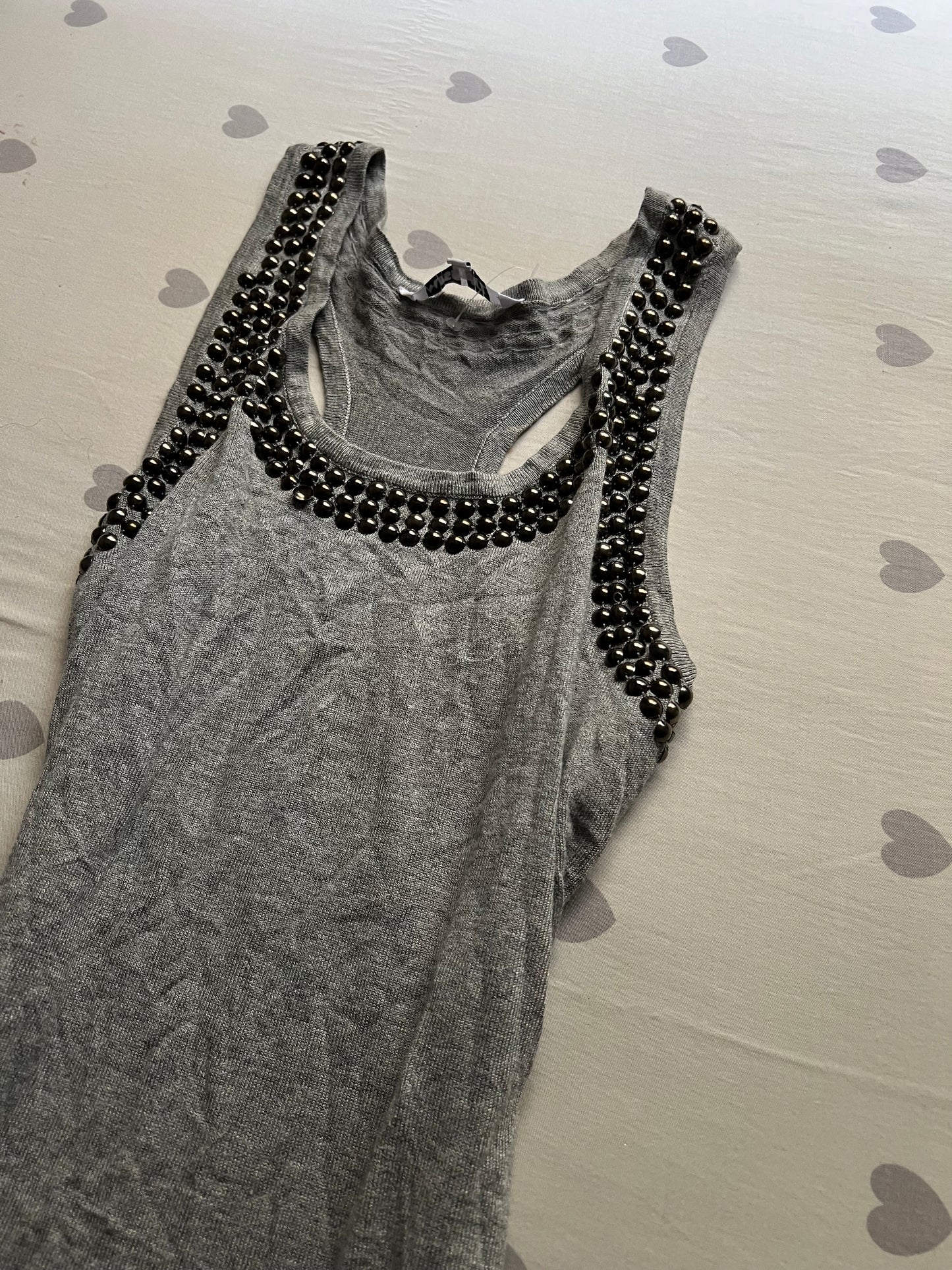 Studded grey tank top