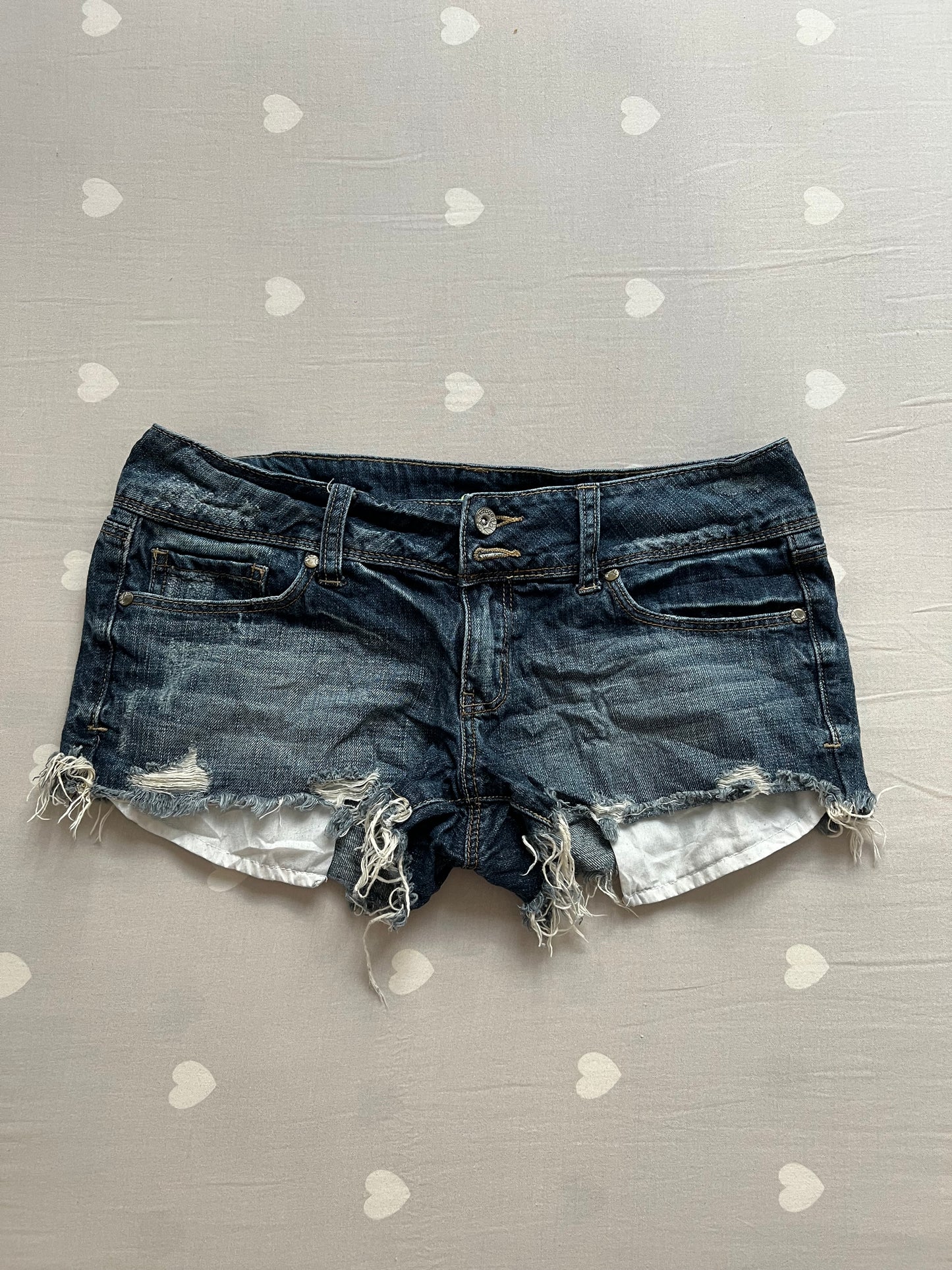 Distressed Y2k denim shorts