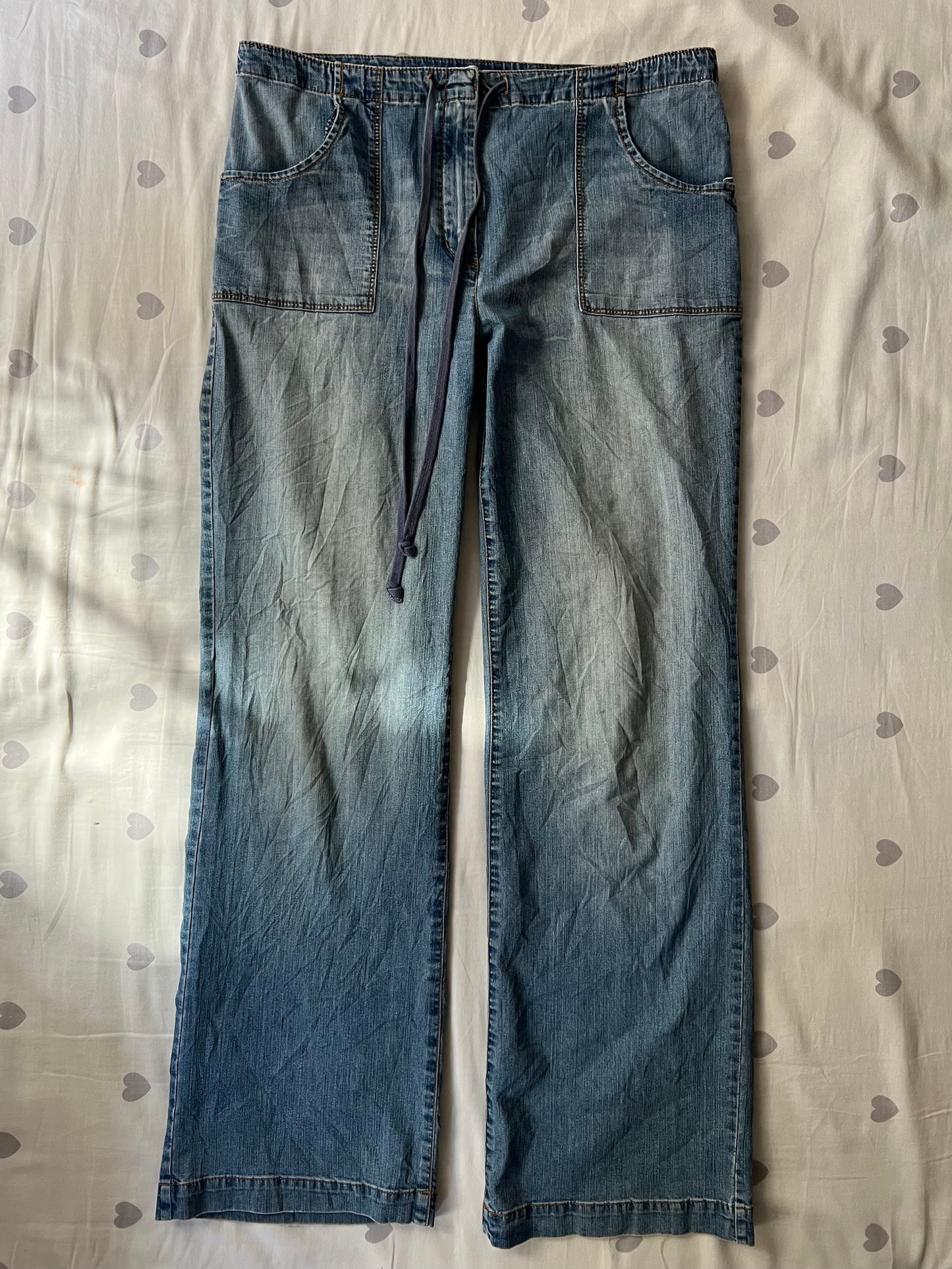 Straight leg denim pants
