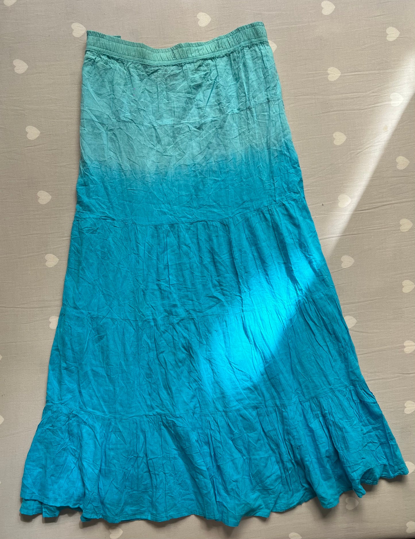 Blue gradient toned maxi skirt