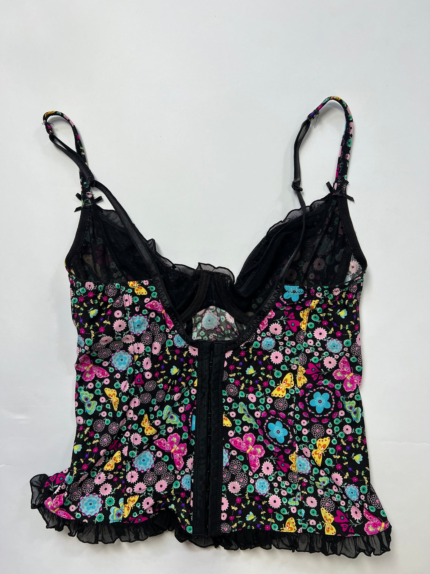 Victoria Secret Butterfly Print Lace Trim Cami