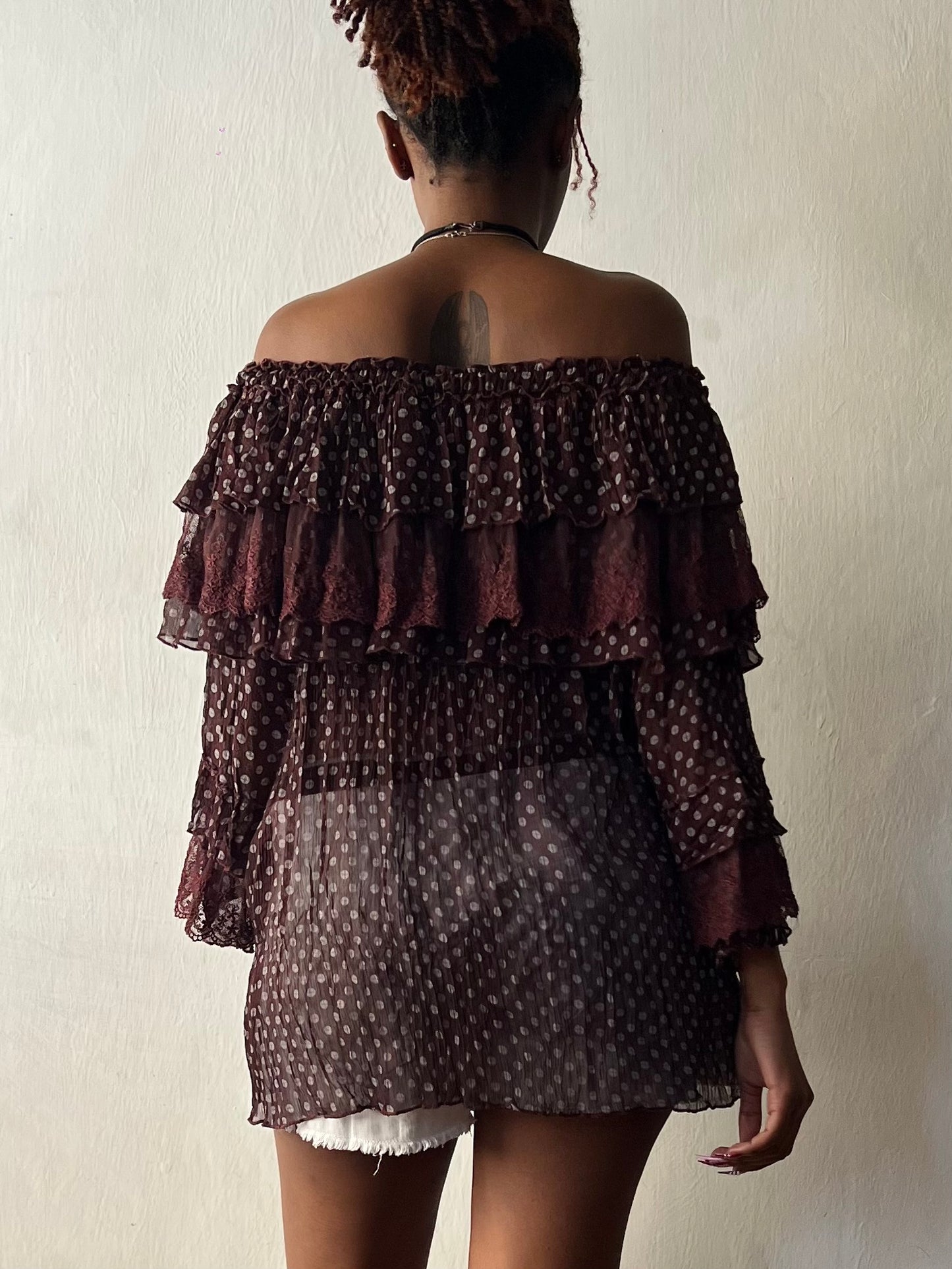 Vintage ruffled boho top