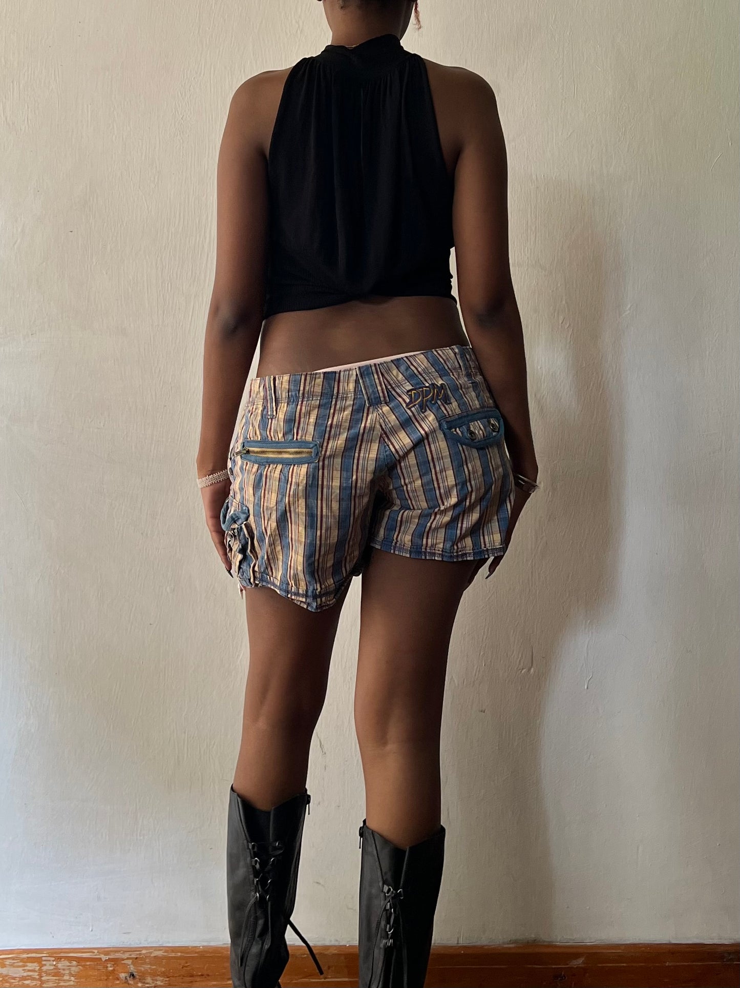 Plaid cotton shorts