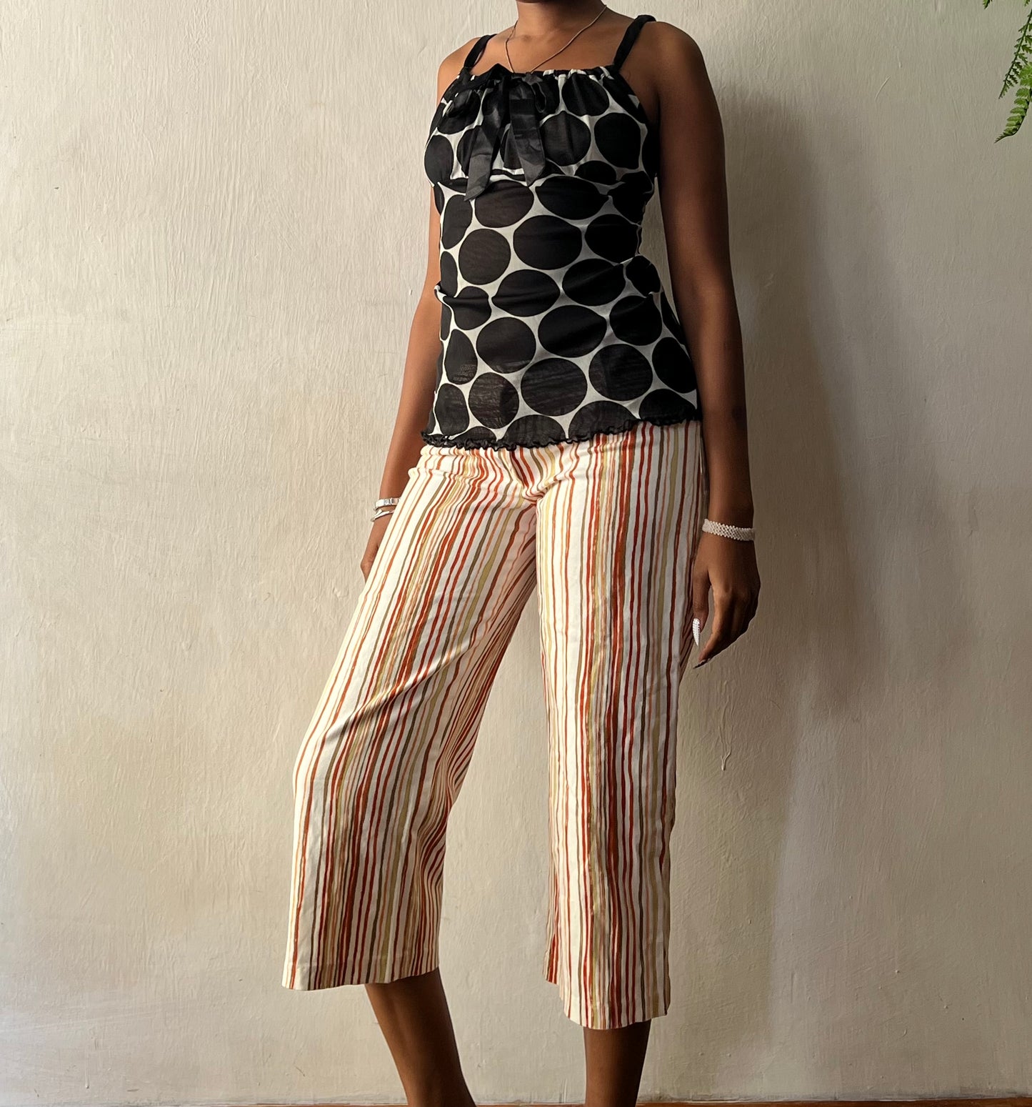Polka dot mesh top