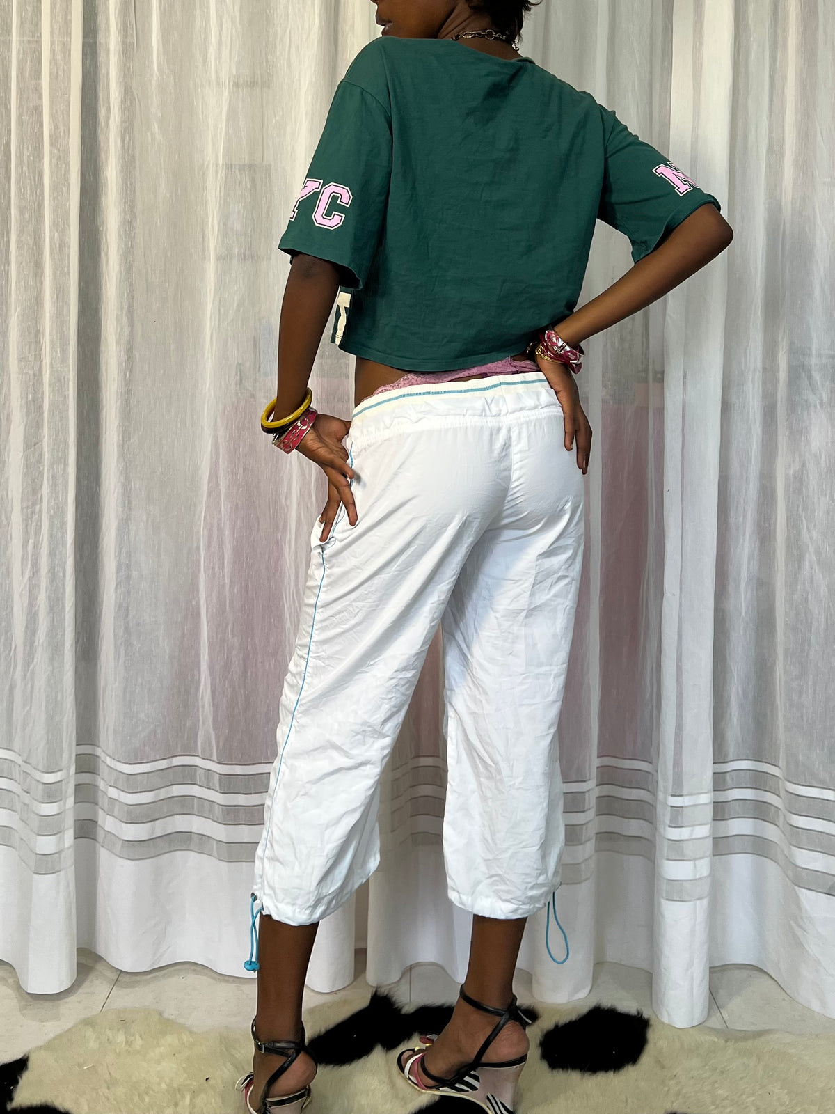 Green Sport Graphic Crop Top
