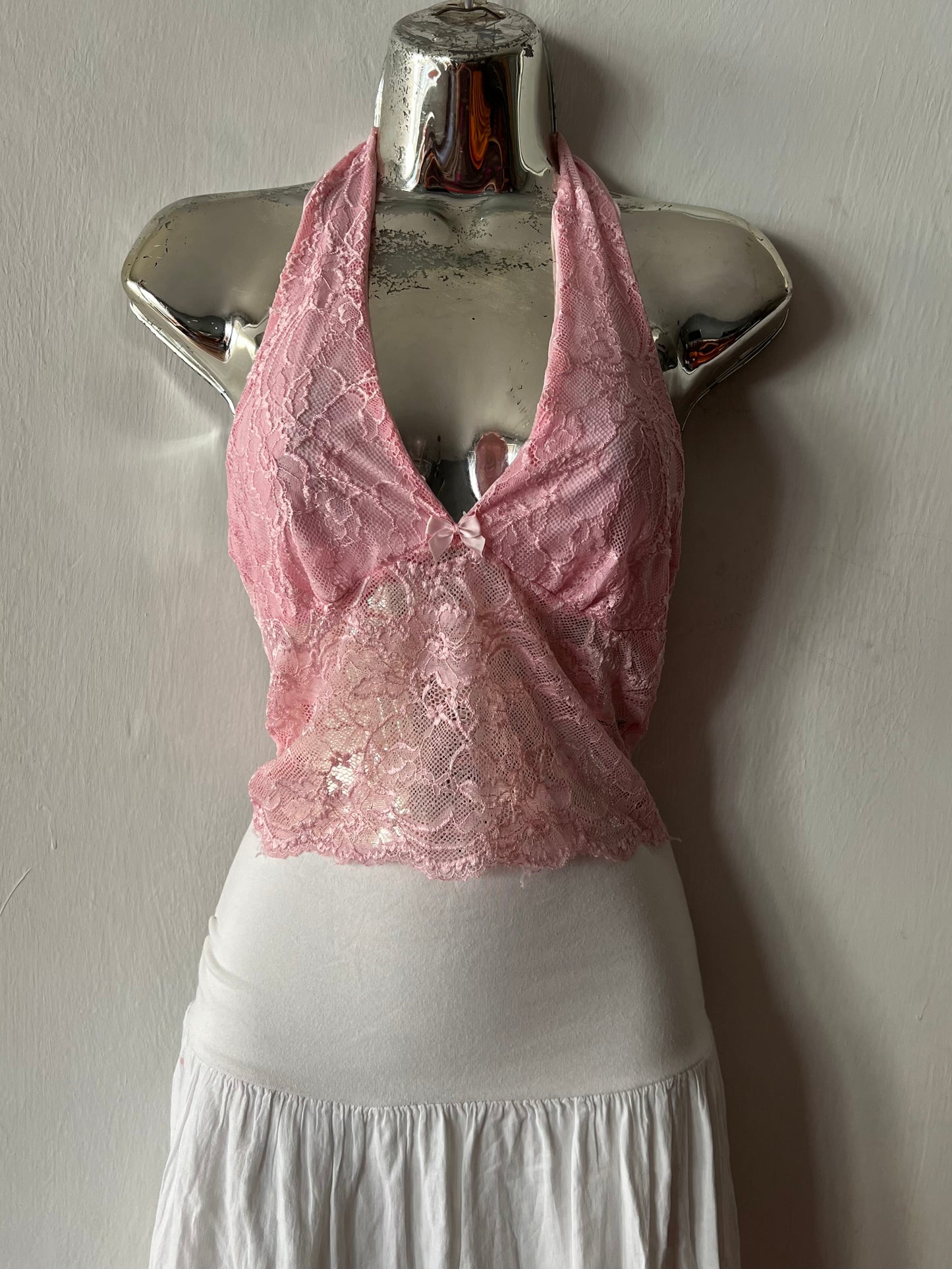 Pink Lace Halter Top