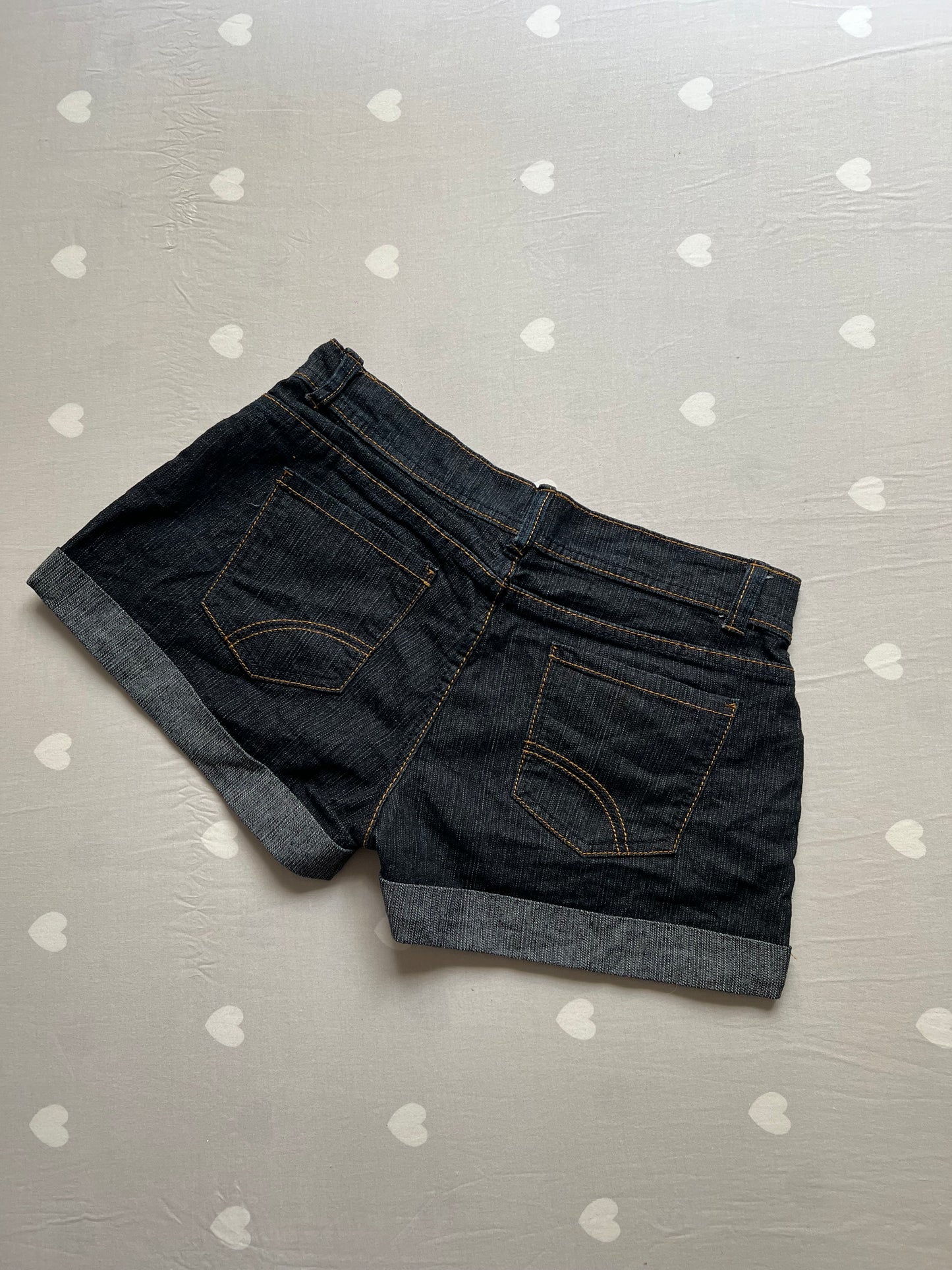 Dark wash denim shorts