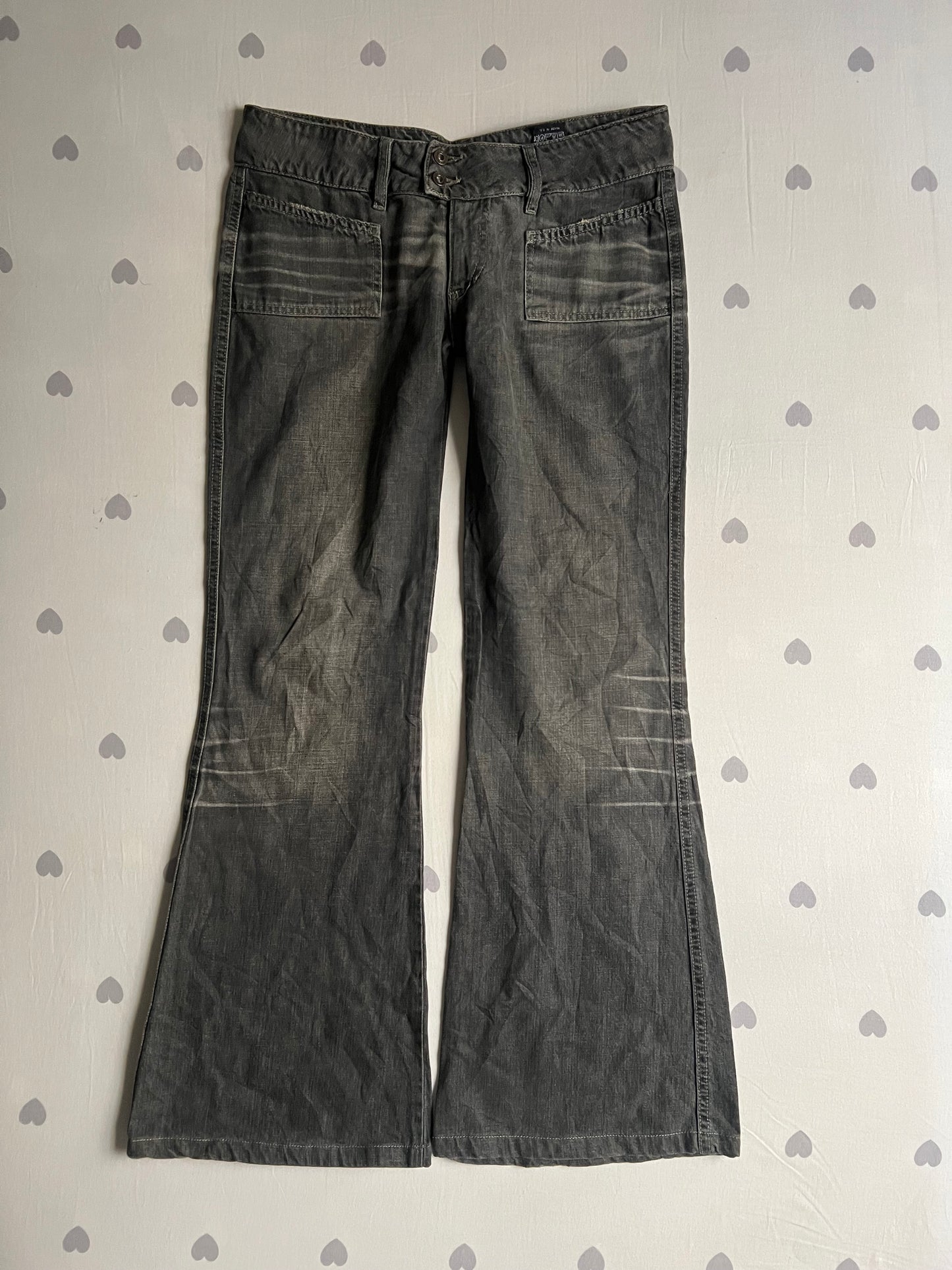 Vintage grey wash flared pants
