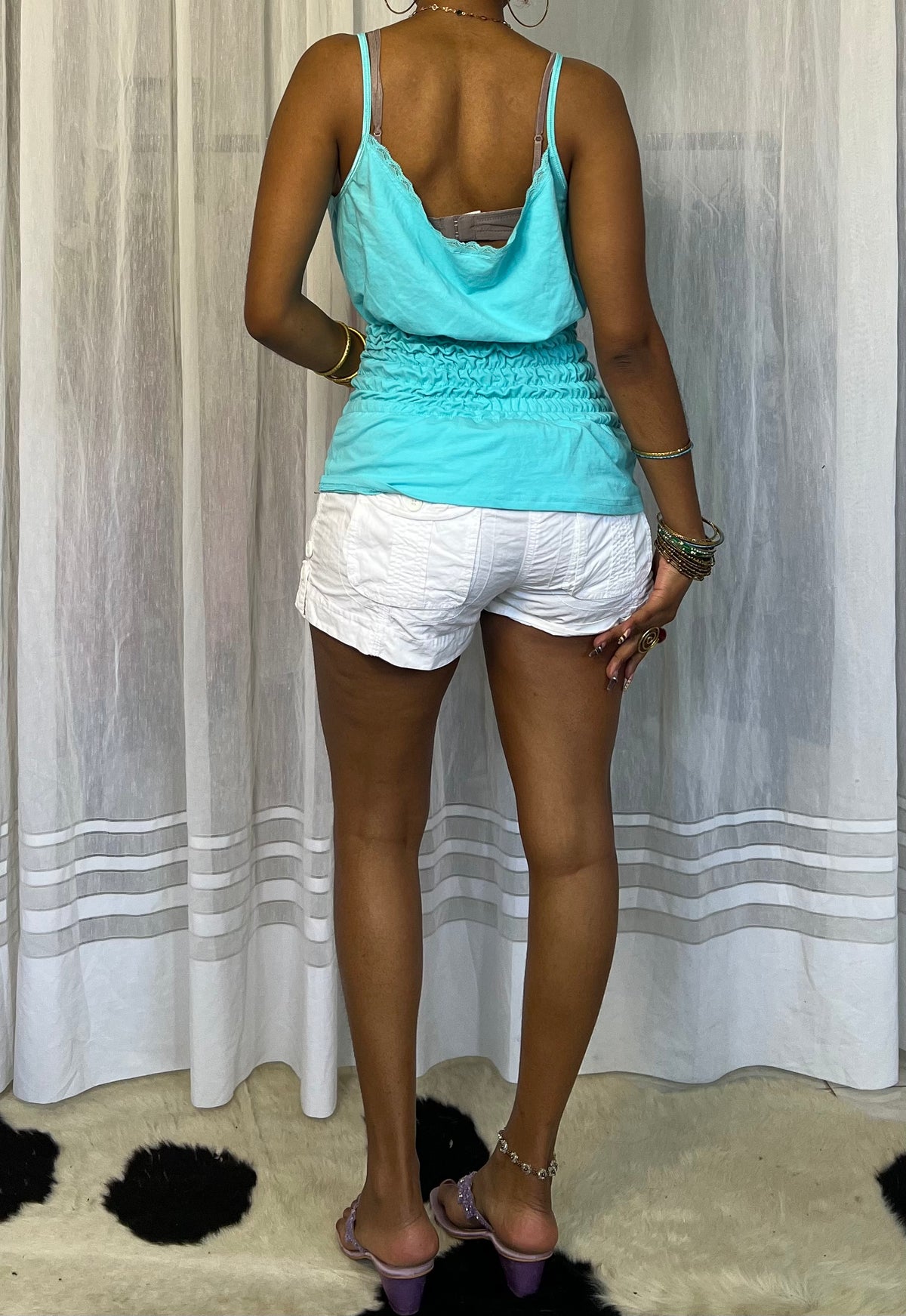 smoked blue cami