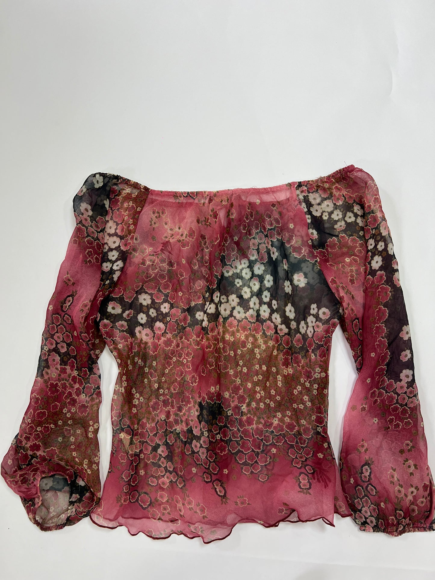Pink Floral Off-Shoulder Top