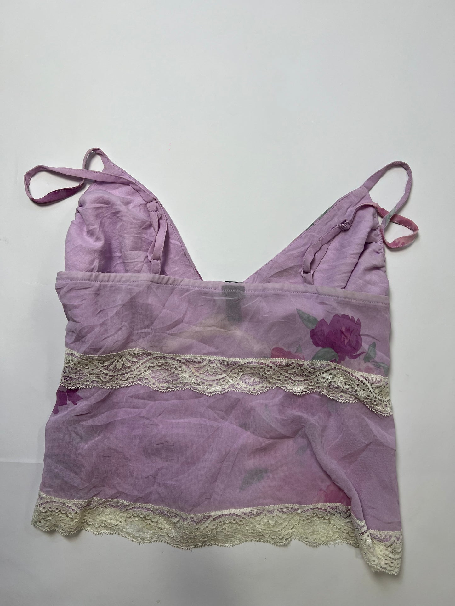 Lilac Floral lace trim cami