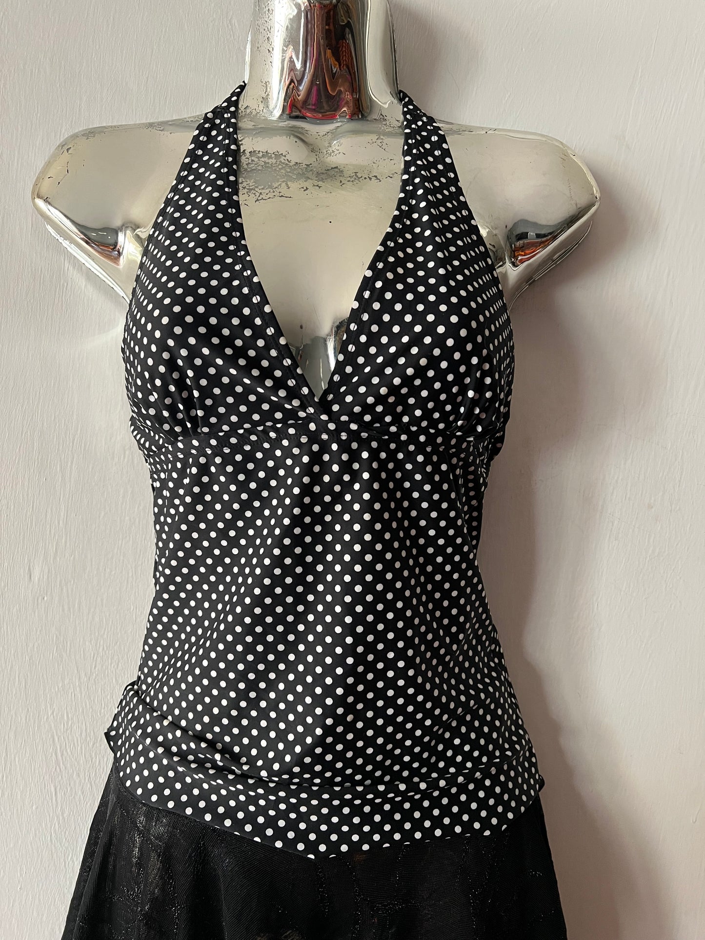 Polka dot tankini halter top