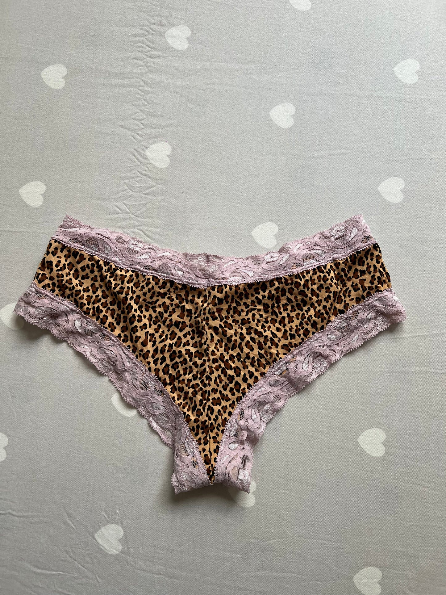 Leopard Print Lace Trim Panties