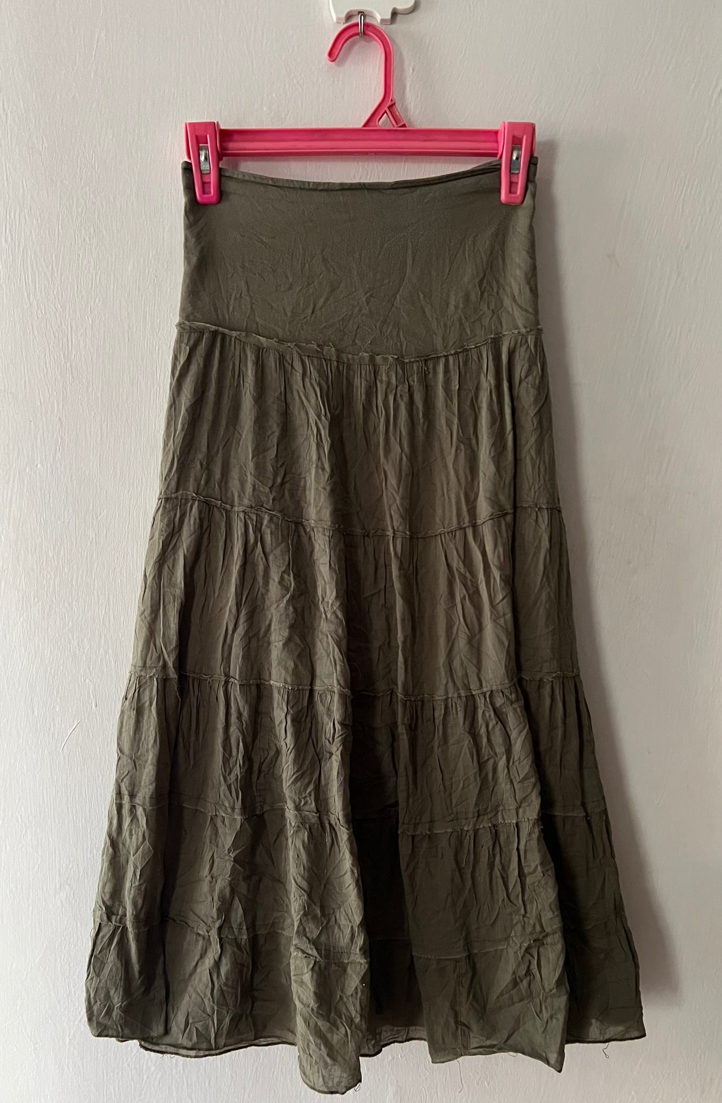 Jungle Green tiered earthy skirt