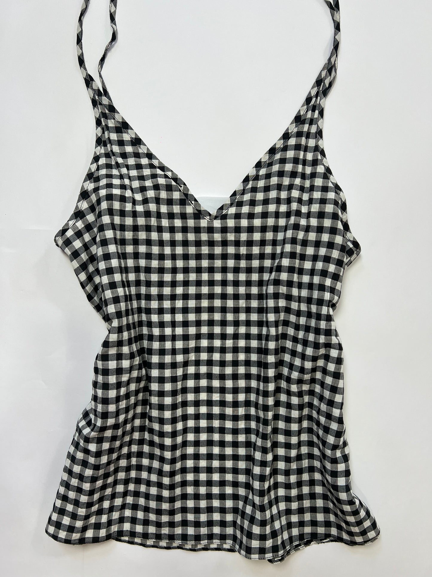 Gingham Tie-Shoulder Top