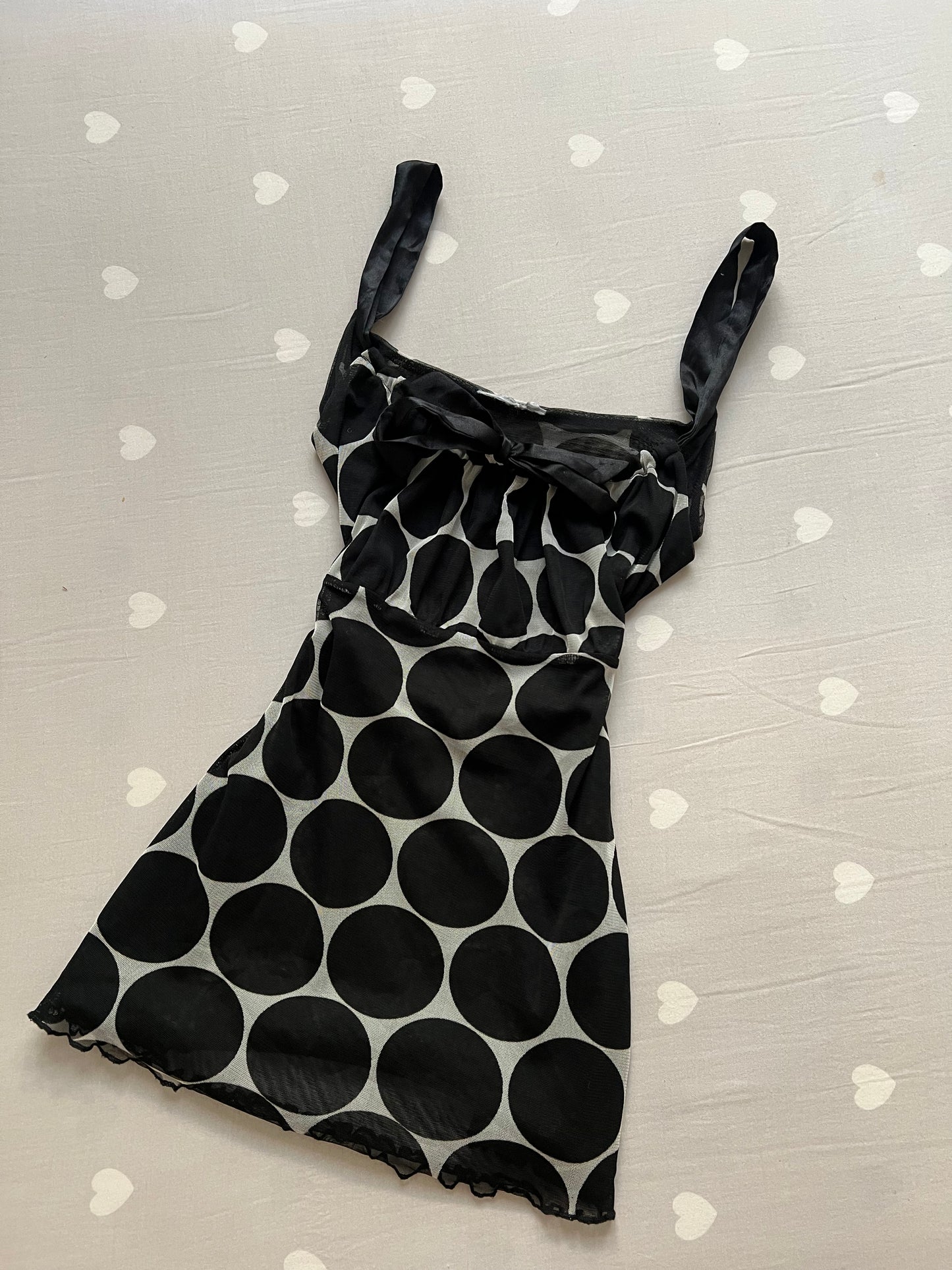 Polka dot mesh top
