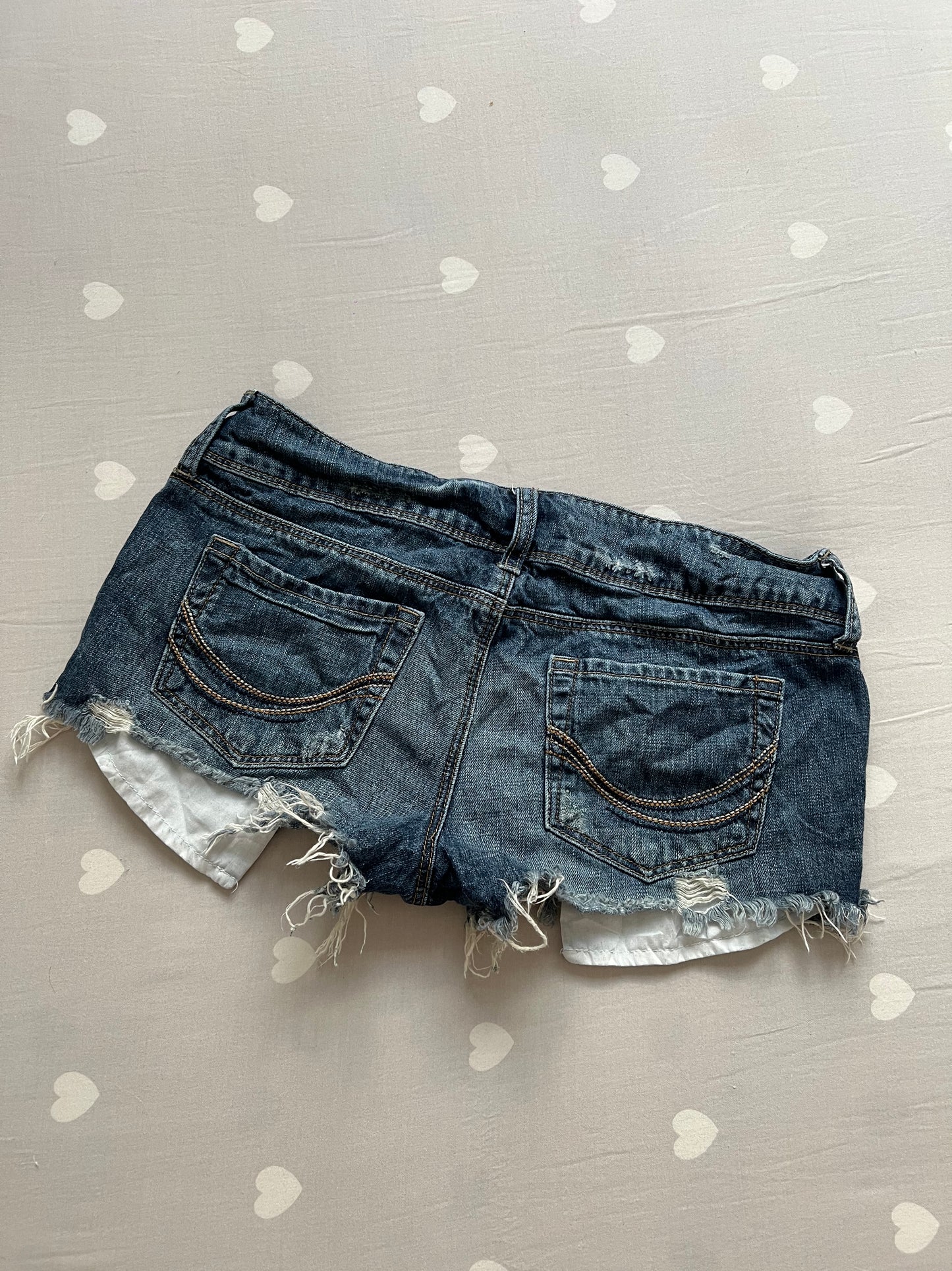 Distressed Y2k denim shorts