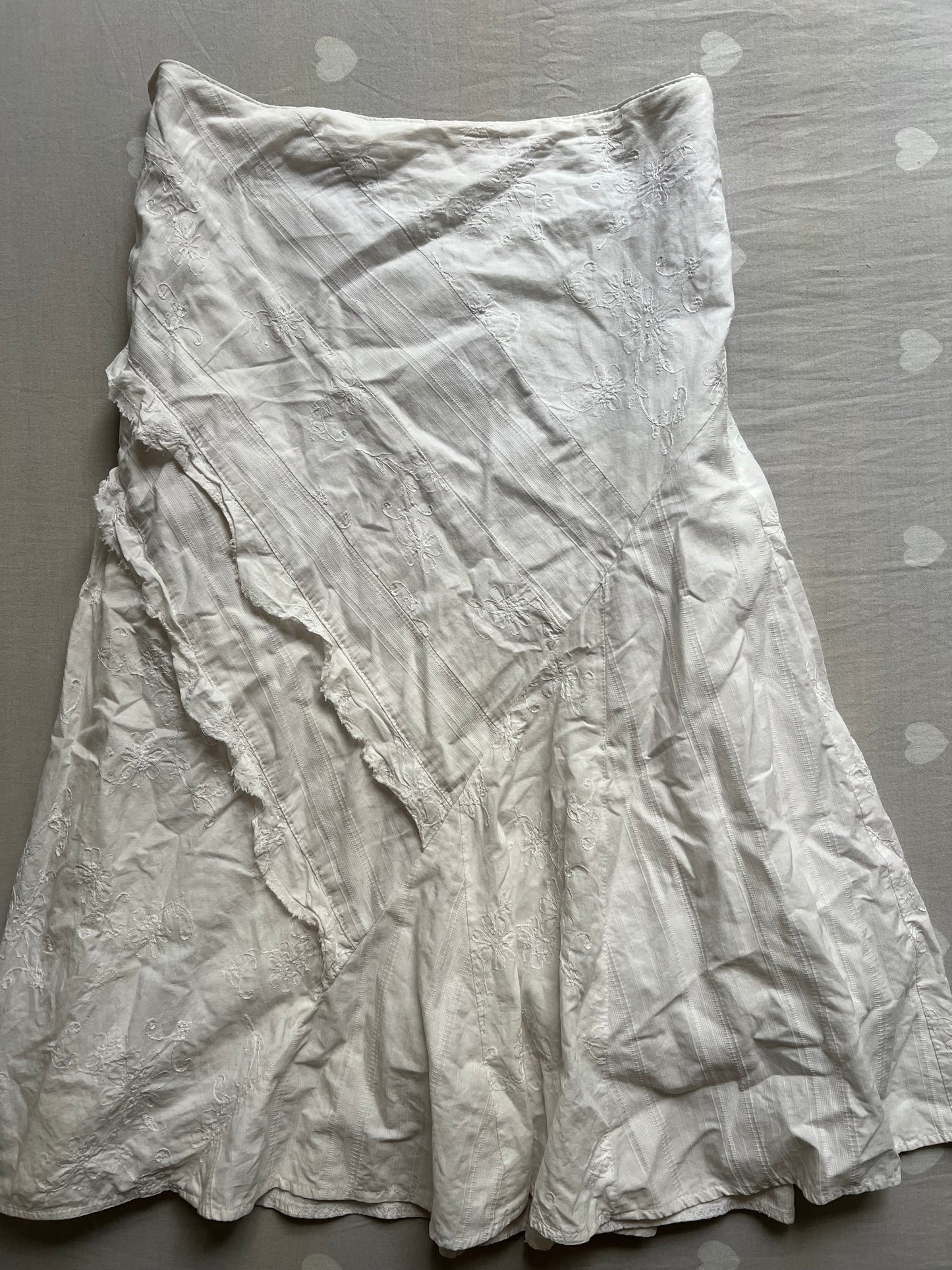 Asymmetrical cotton midi skirt