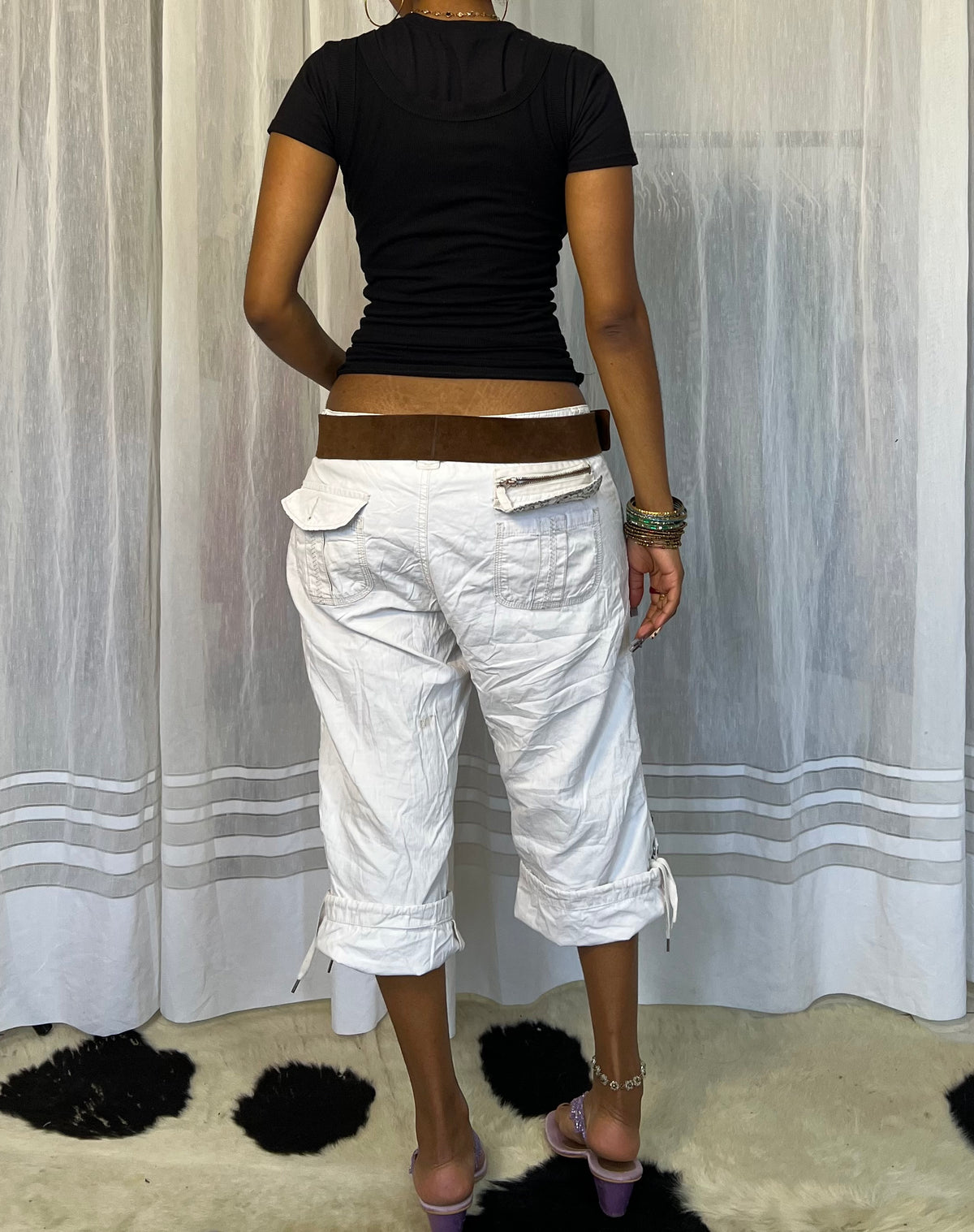 White Cargo Capris