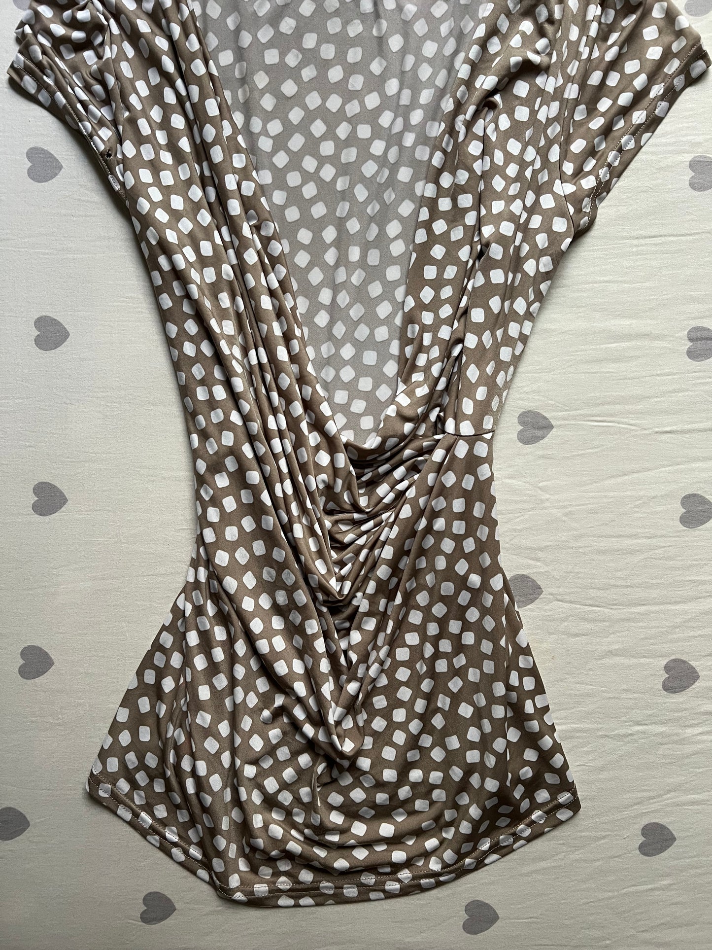 Slouchy Beige polka dot top