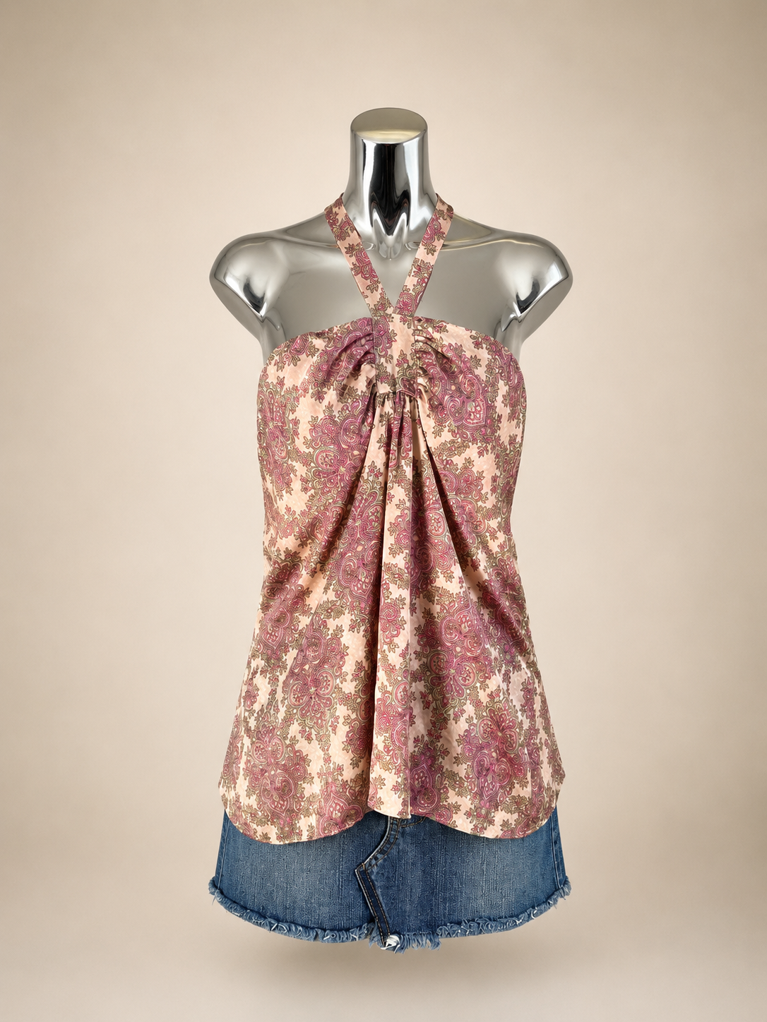 Paisley Halter Babydoll Top