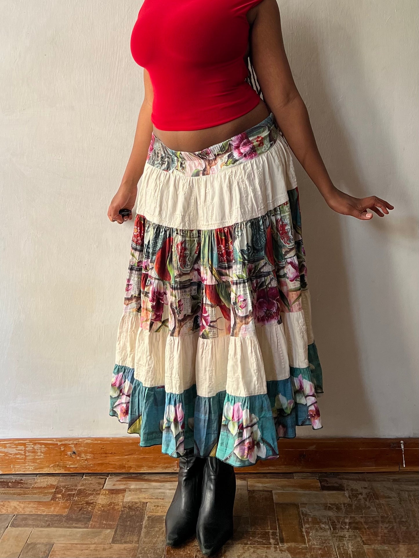 Tiered Bohemian Maxi Skirt