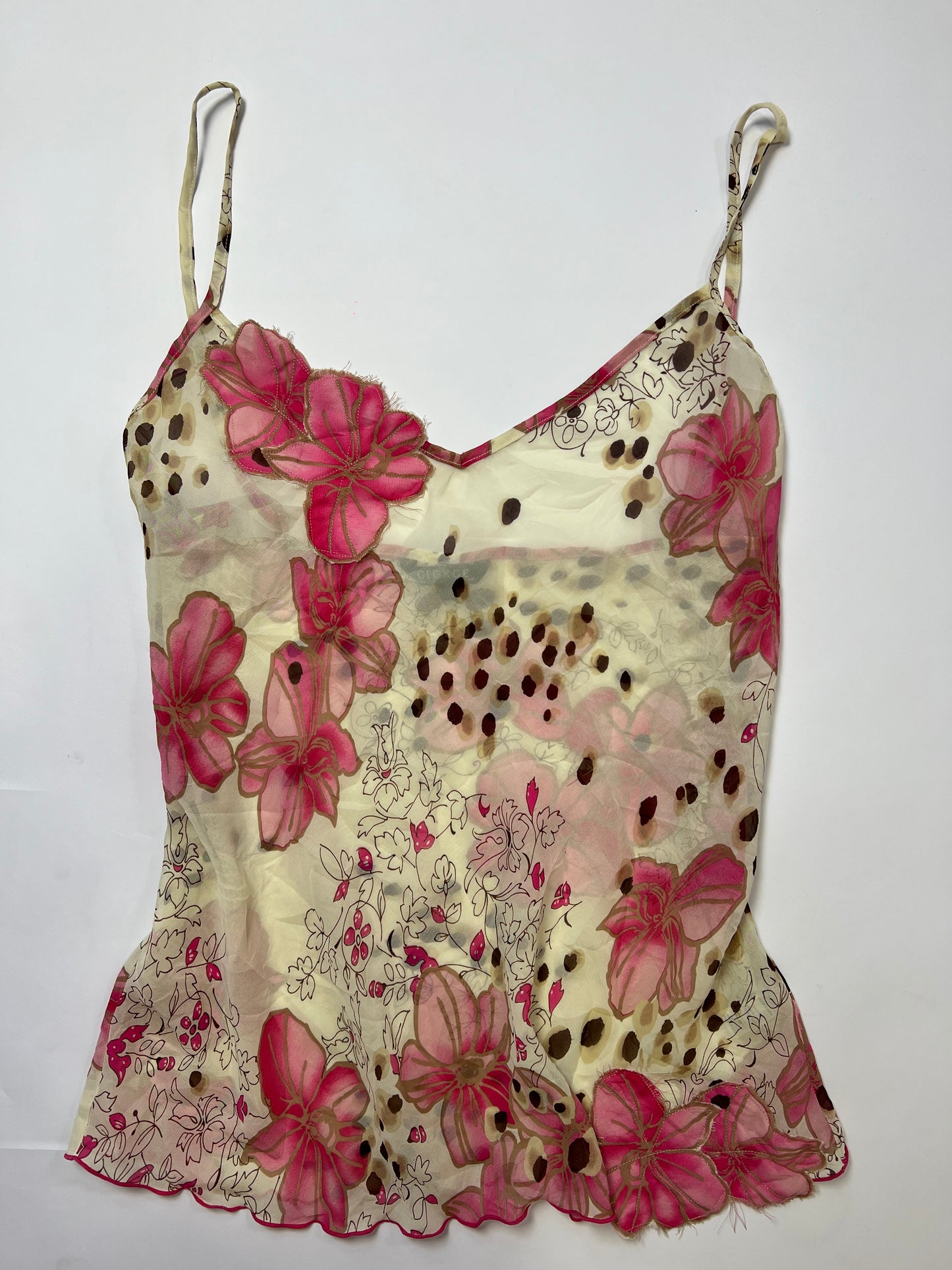 Floral Chiffon Appliqué Cami Top