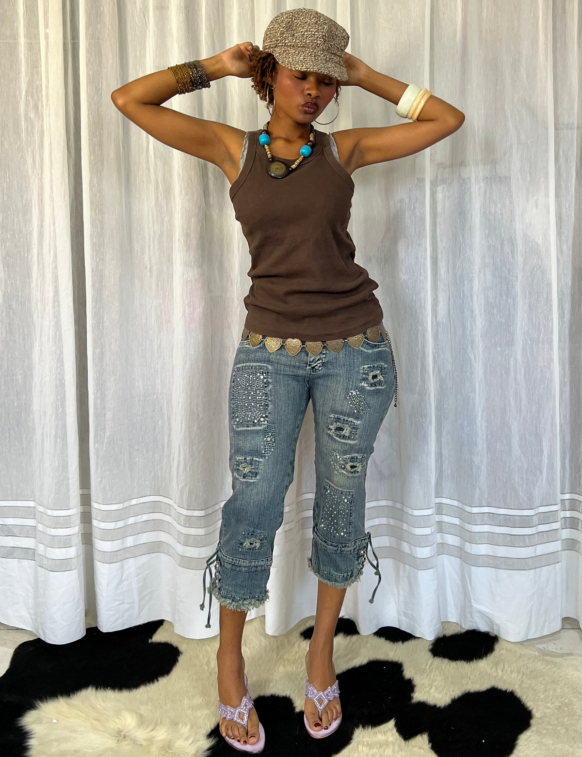 Brown Fitted Tank Top