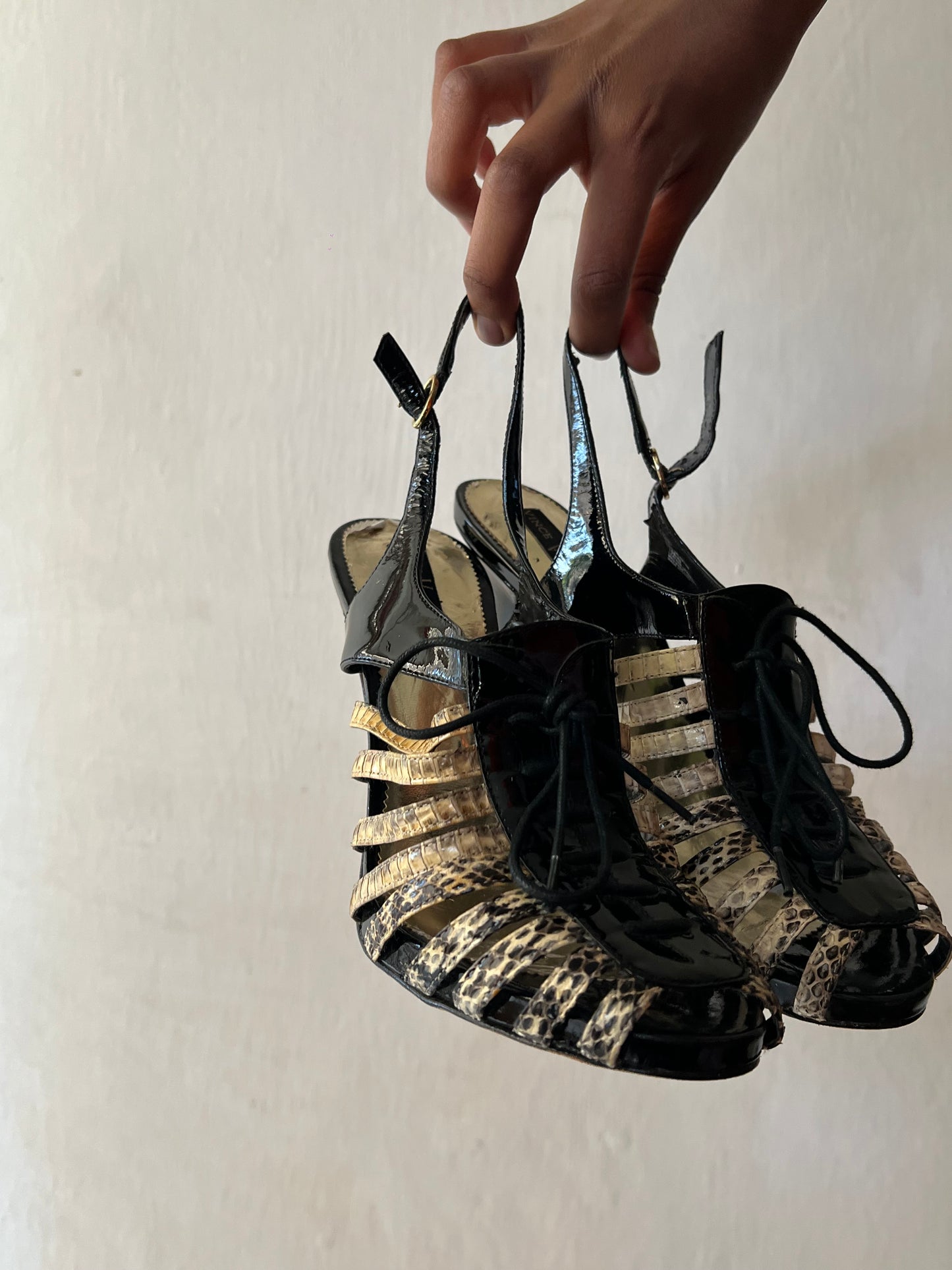 Snake Skin print  Gladiator Heels