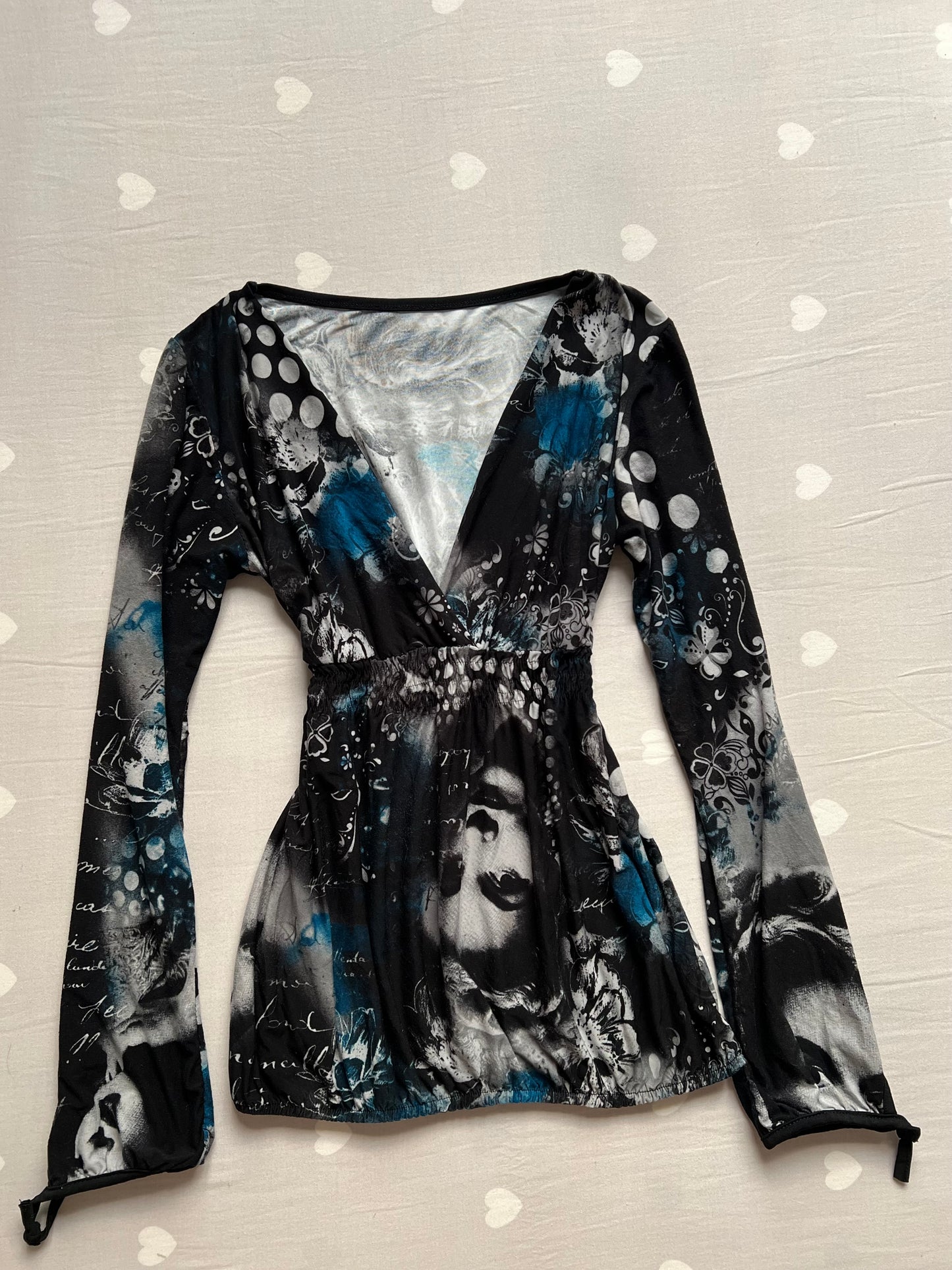 Graphic y2k baby doll top