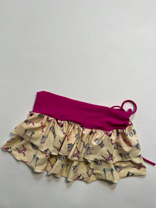 Pink Ruffle Print Mini Skirt