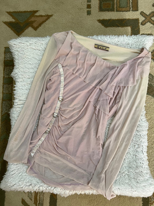 Mesh Ruffle Top