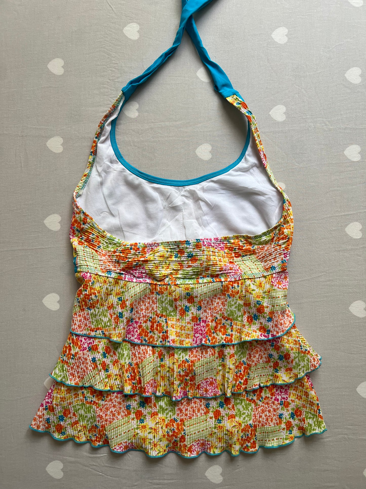 Ruffled floral print top