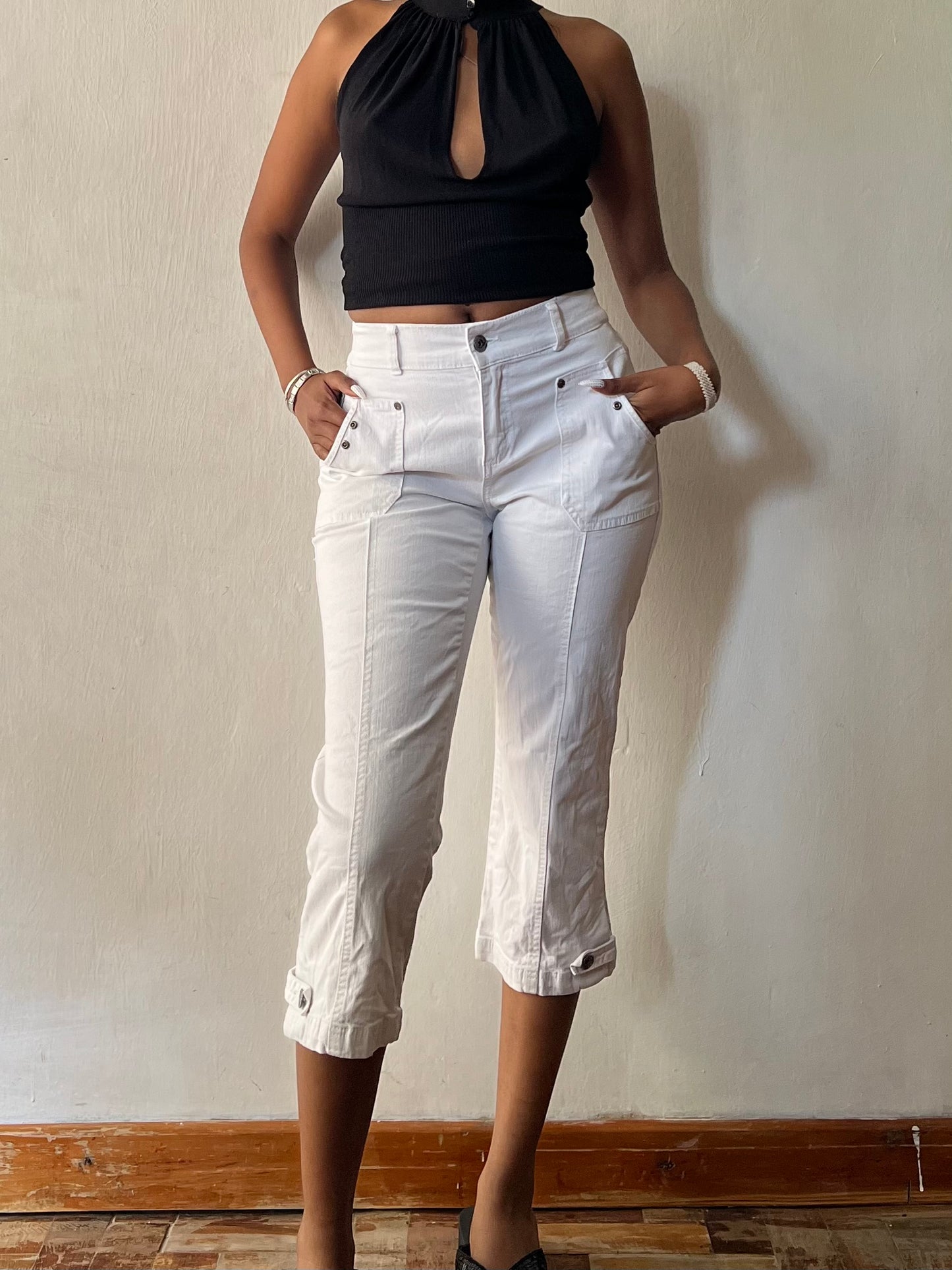 White y2k Nollywood capris