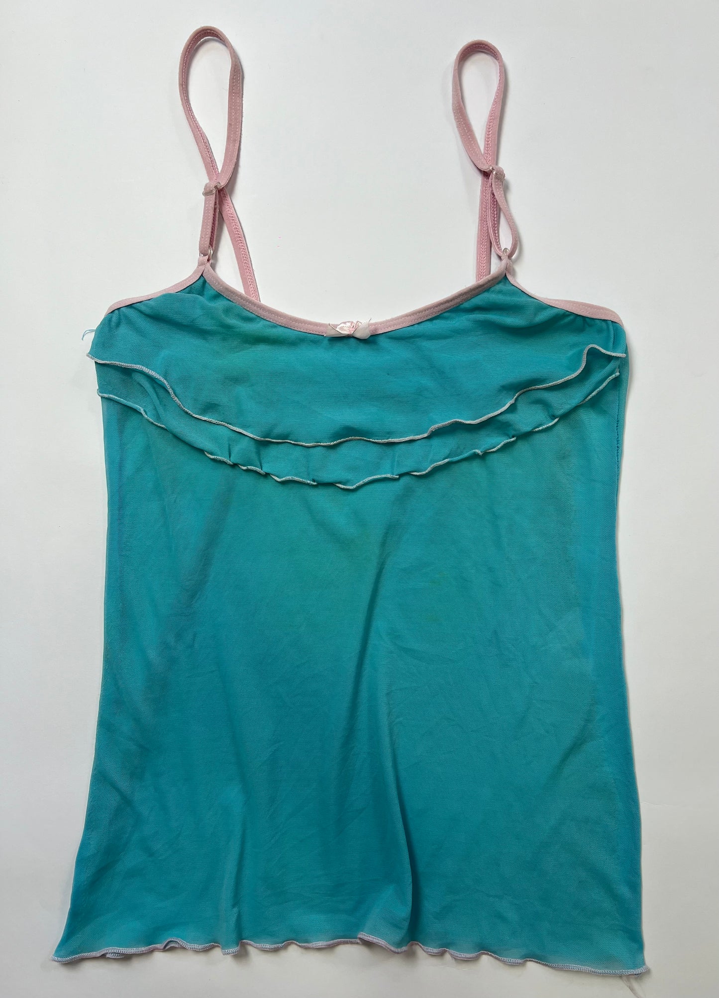 Aqua Ruffle Mesh Cami