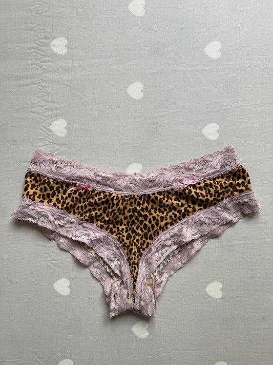 Leopard Print Lace Trim Panties