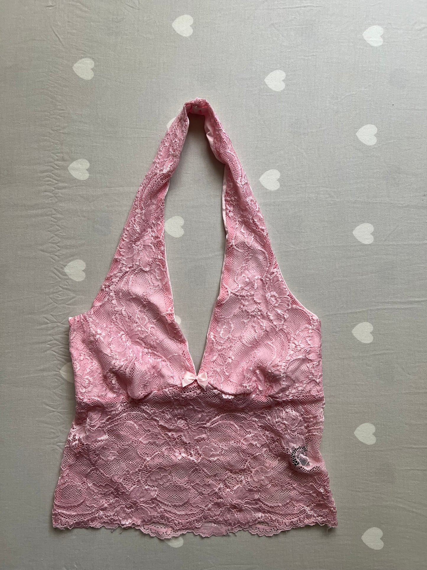 Pink Lace Halter Top