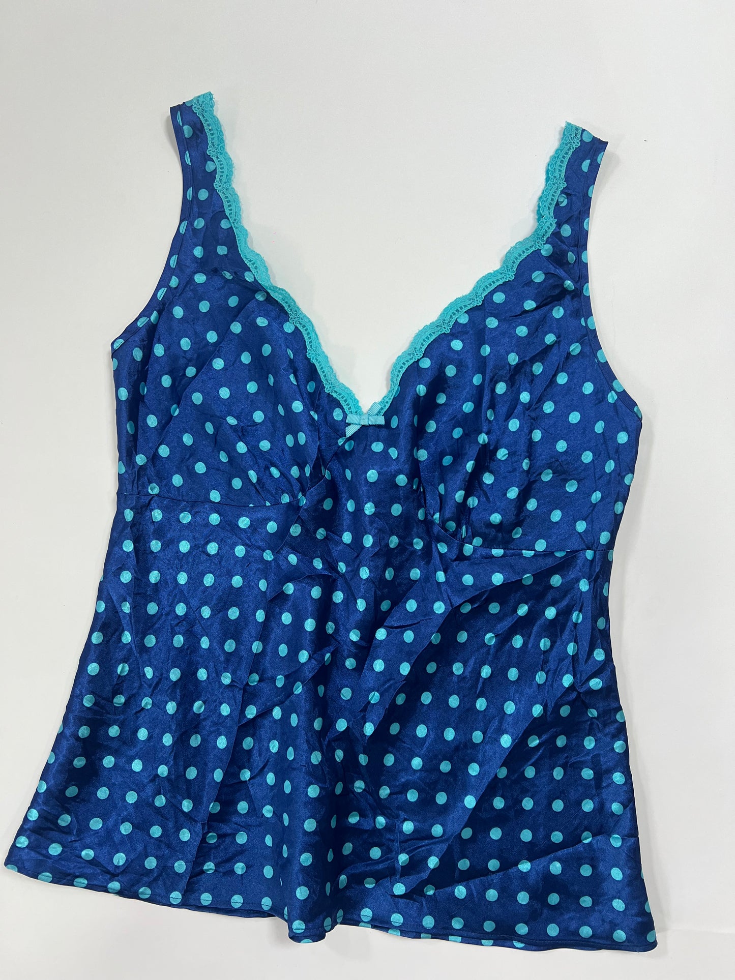 Blue Polka Dot Satin Cami